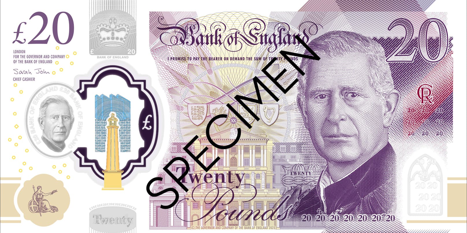 Großbritannien, Bank of England präsentiert Banknoten mit Konterfei von König Charles III.