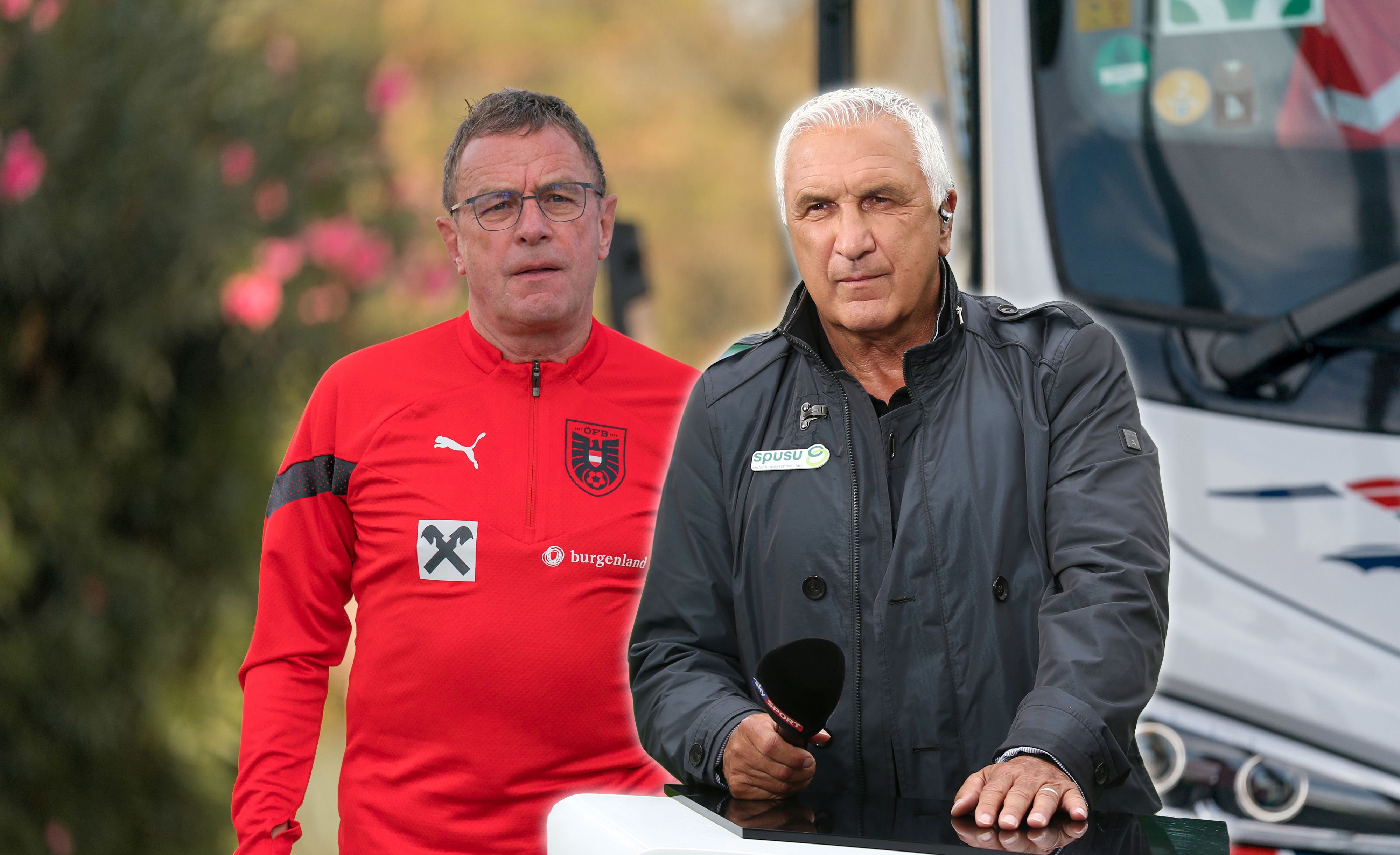 ÖFB-Teamchef Ralf Rangnick (l.) hat das Herz von Hans Krankl (noch) nicht erobert.