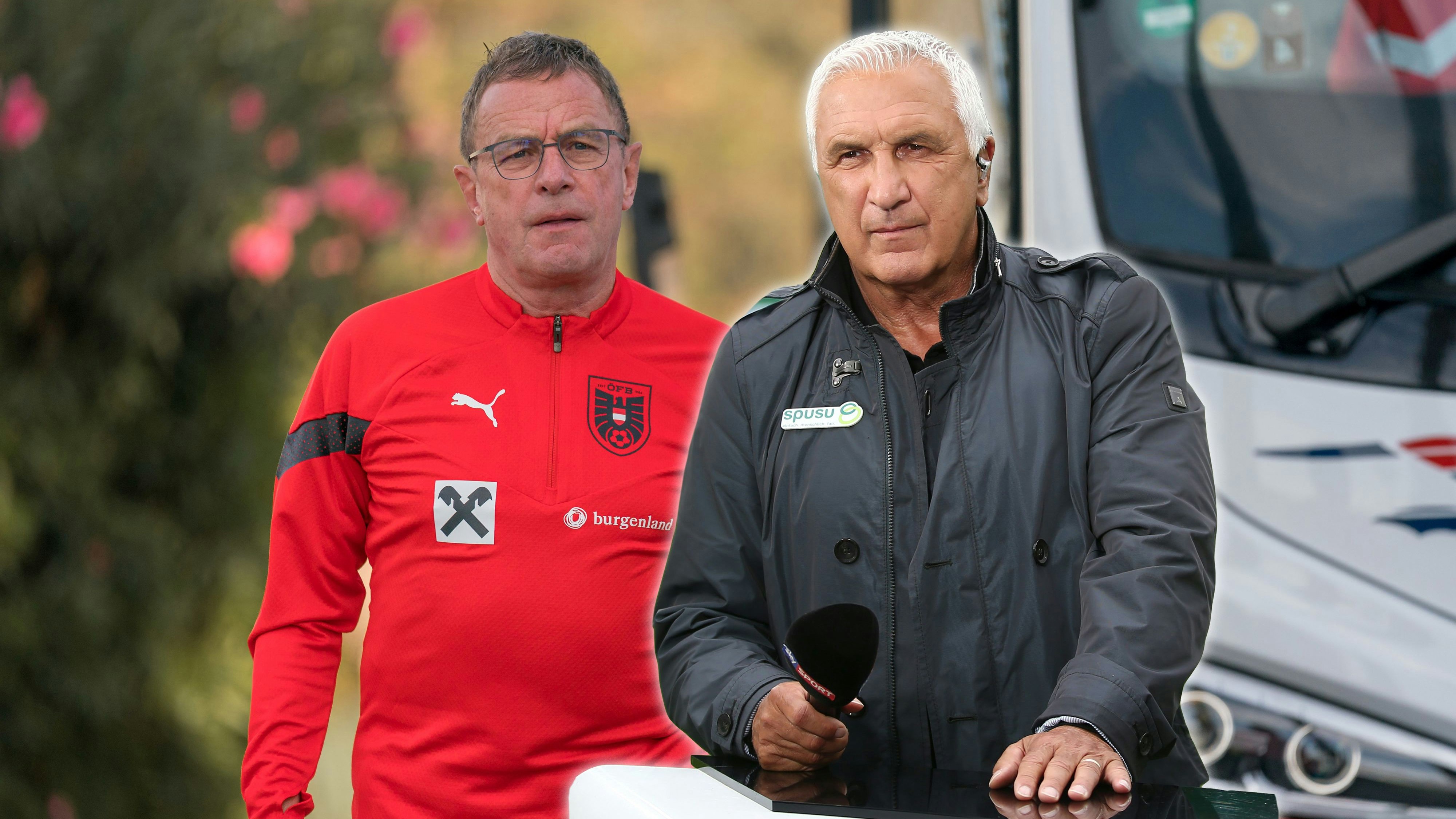 ÖFB-Teamchef Ralf Rangnick (l.) hat das Herz von Hans Krankl (noch) nicht erobert.