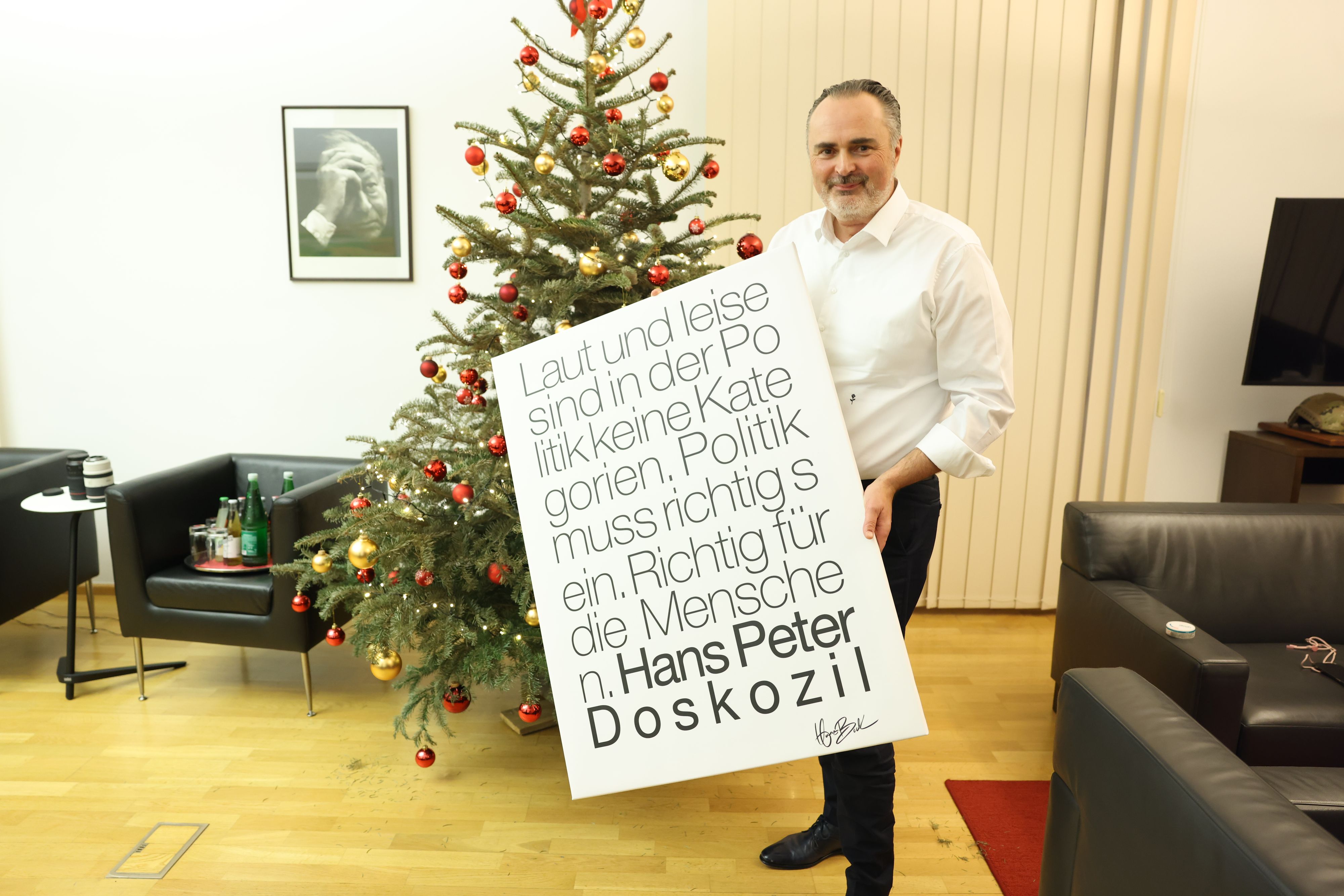 Auftrag an sich: Hans Peter Doskozil mit einem Zitat aus einem "Krone"-Interview mit Conny Bischofberger