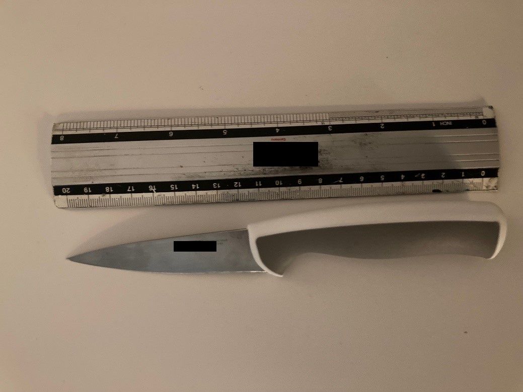 Das Messer wurde sichergestellt.