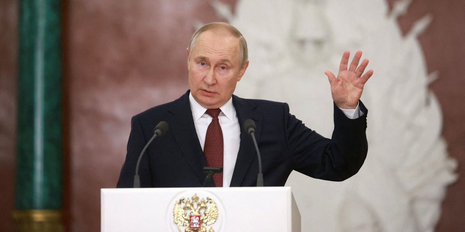 Russlands Präsident Wladimir Putin während einer Pressekonferenz in Moskau.