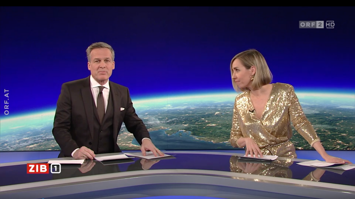 Nadja Bernhard moderierte am Heiligen Abend mit Tarek Leitner die ZiB 1.