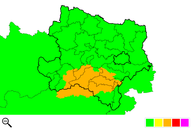 GEWITTER: Im Süden Niederösterreichs und der Steiermark gibt es eine akute Unwetter-Warnung wegen eines Gewitters.