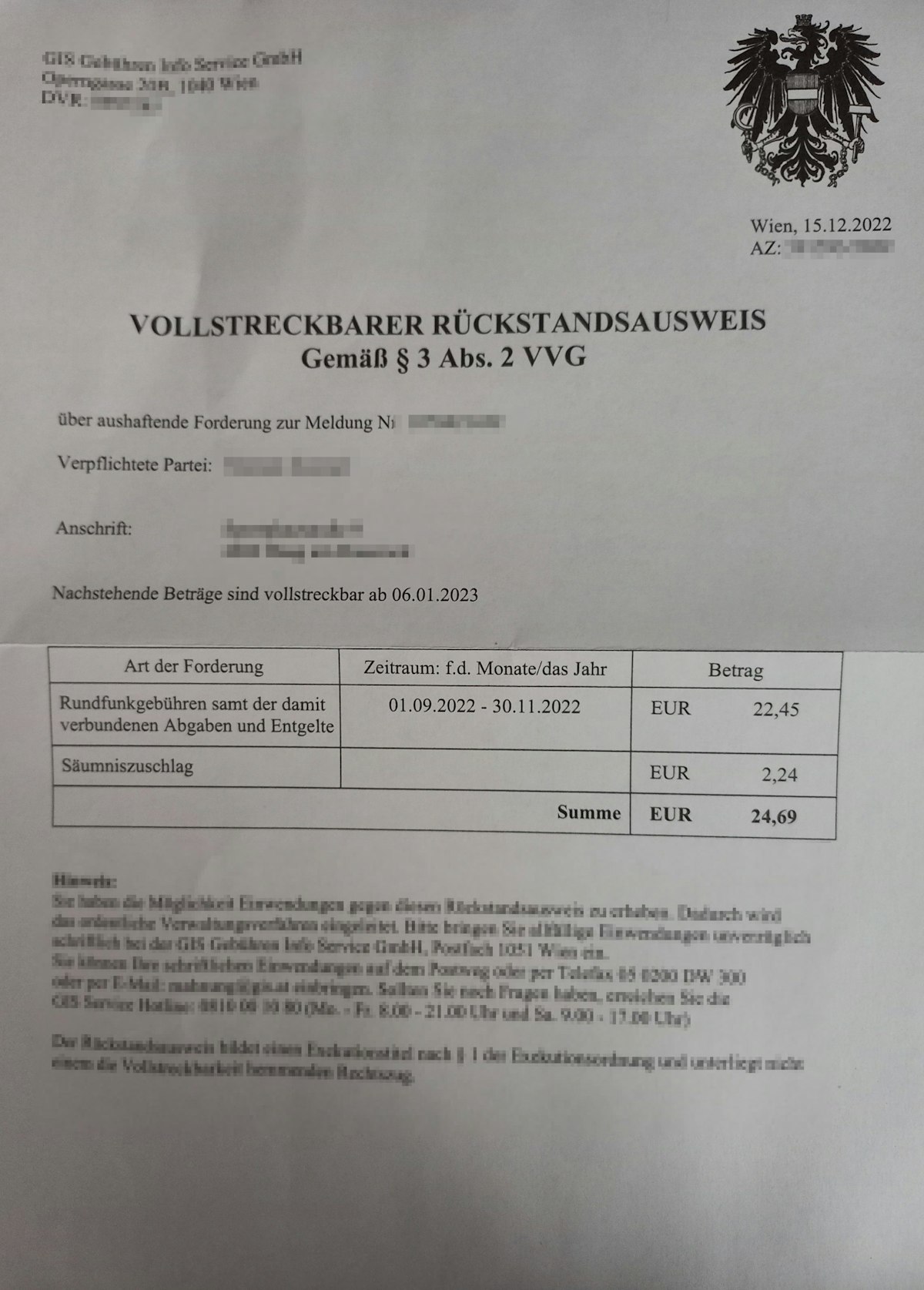  Frau unterschreibt auf GIS-Tablet, dann kam Vollstreckung