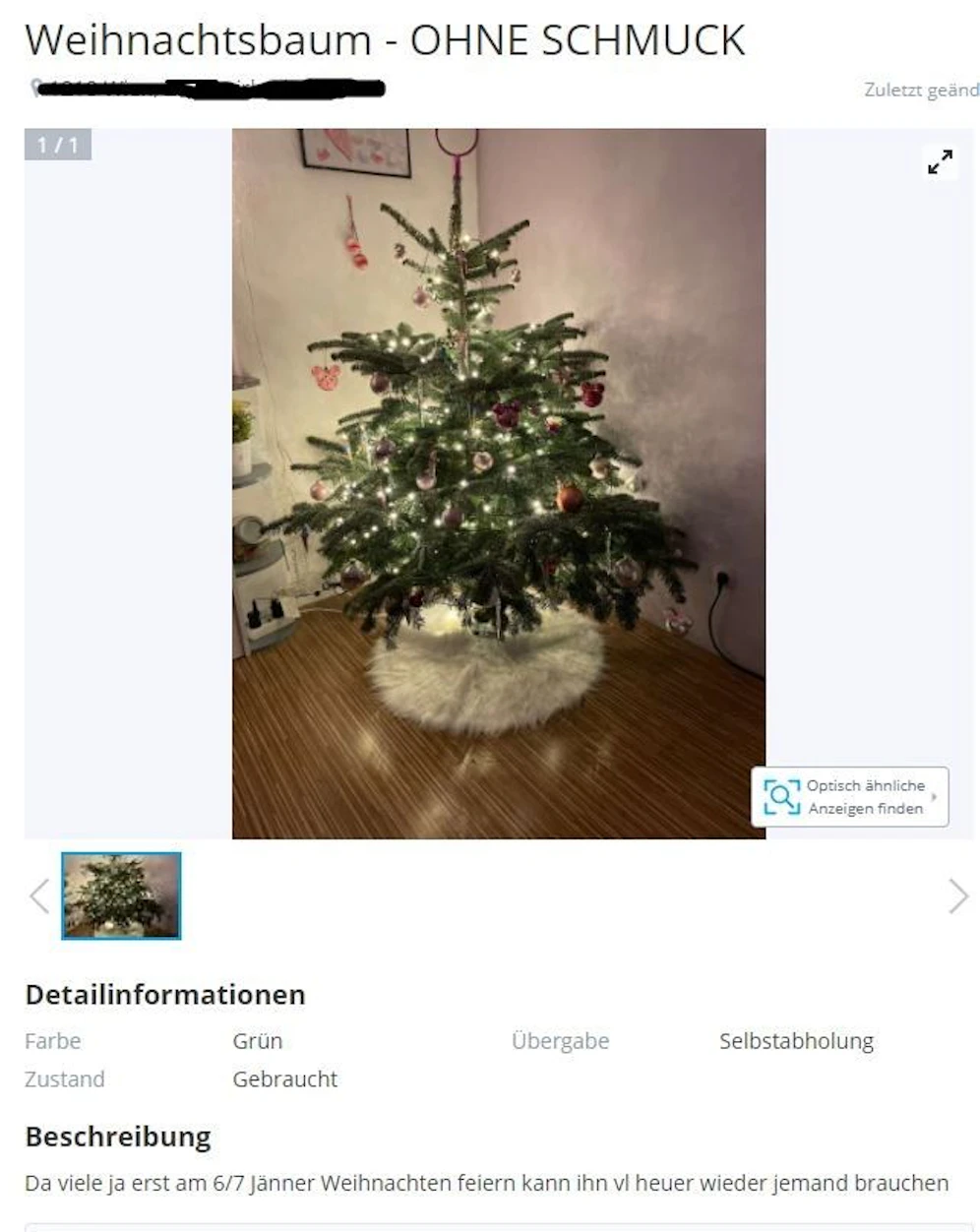 Kurz nach Weihnachten fliegen die ersten Christbäume raus.