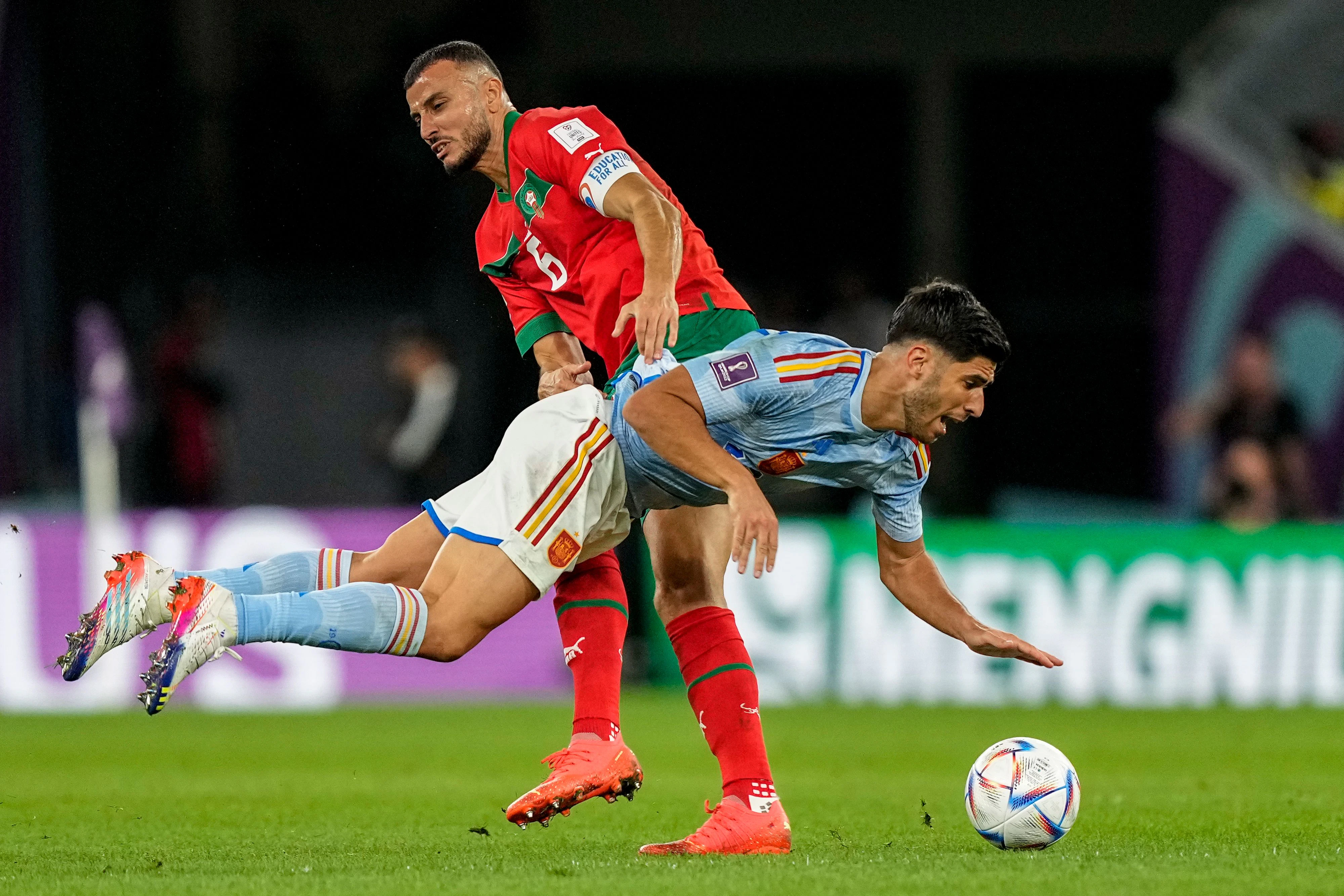 Marco Asensio biss sich mit Spanien im WM-Achtelfinale an Sensations-Team Marokko die Zähne aus.