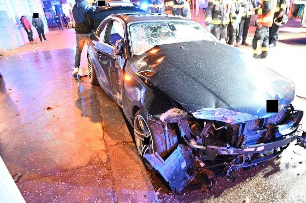 Der nicht zugelassene BMW hatte Sommerreifen montiert.