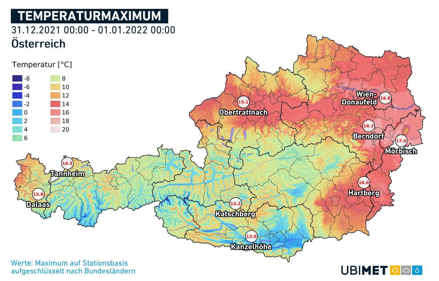 Silvester-Sause bei bis zu 20 Grad möglich.