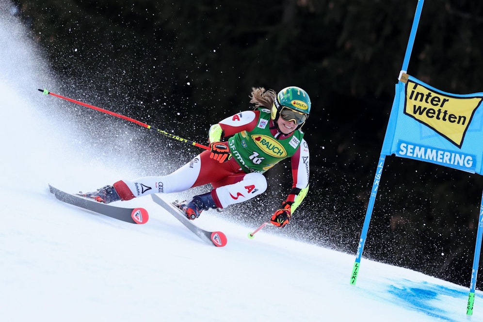 Katharina Liensberger beim Heim-Riesentorlauf am Semmering. 