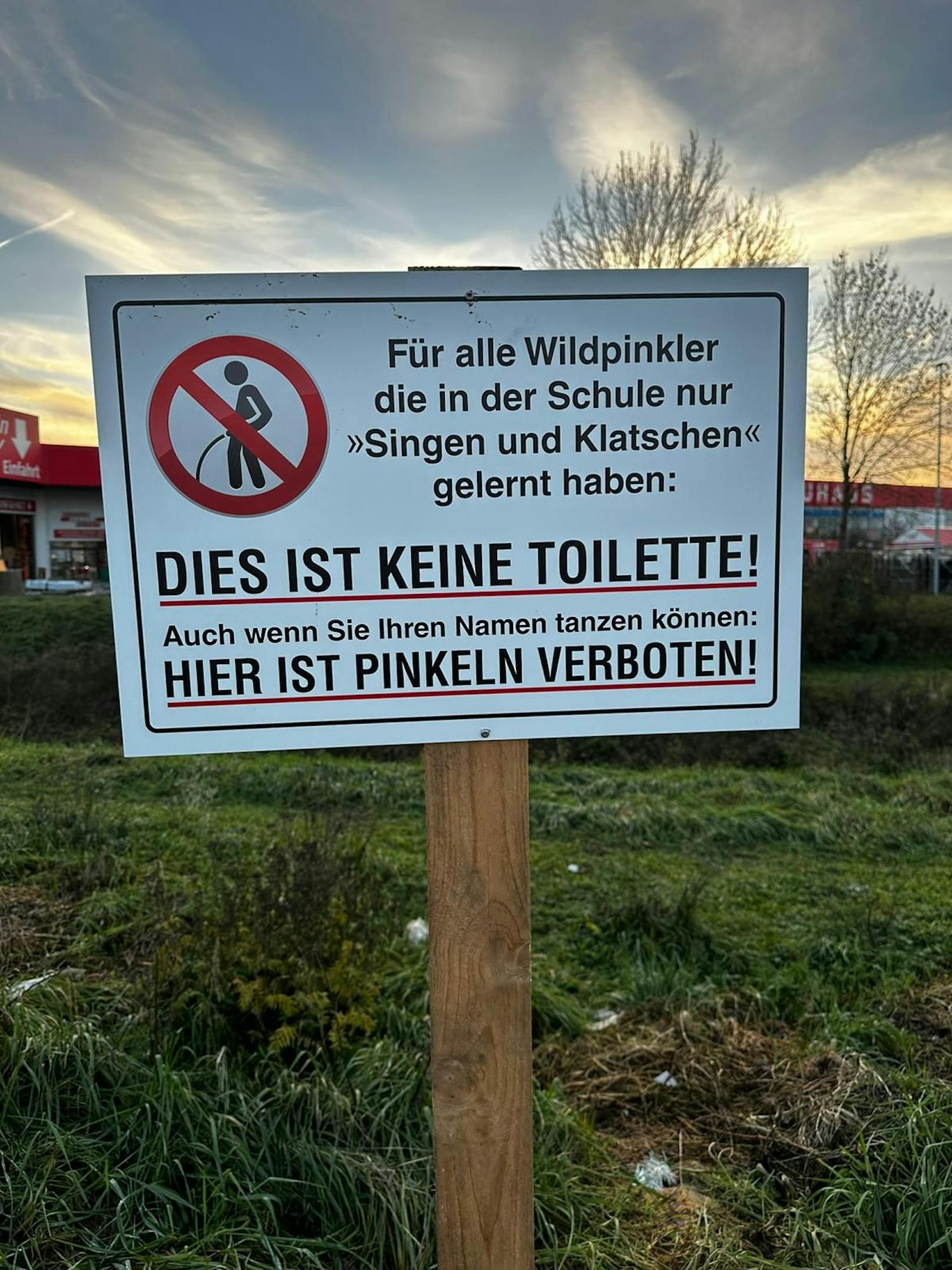 Das Schild in Deutschland