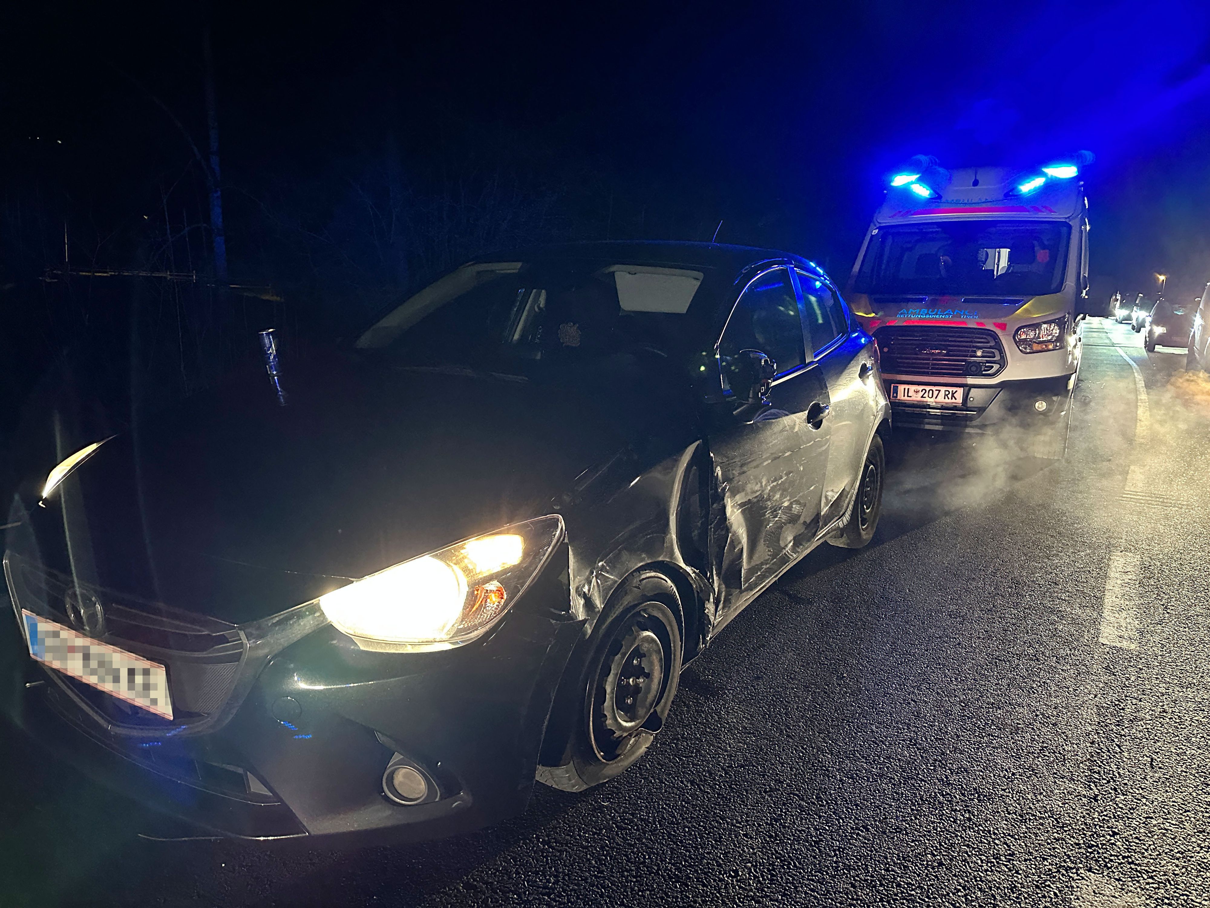 Verkehrsunfall auf der Loferer Bundesstraße in Scheffau.