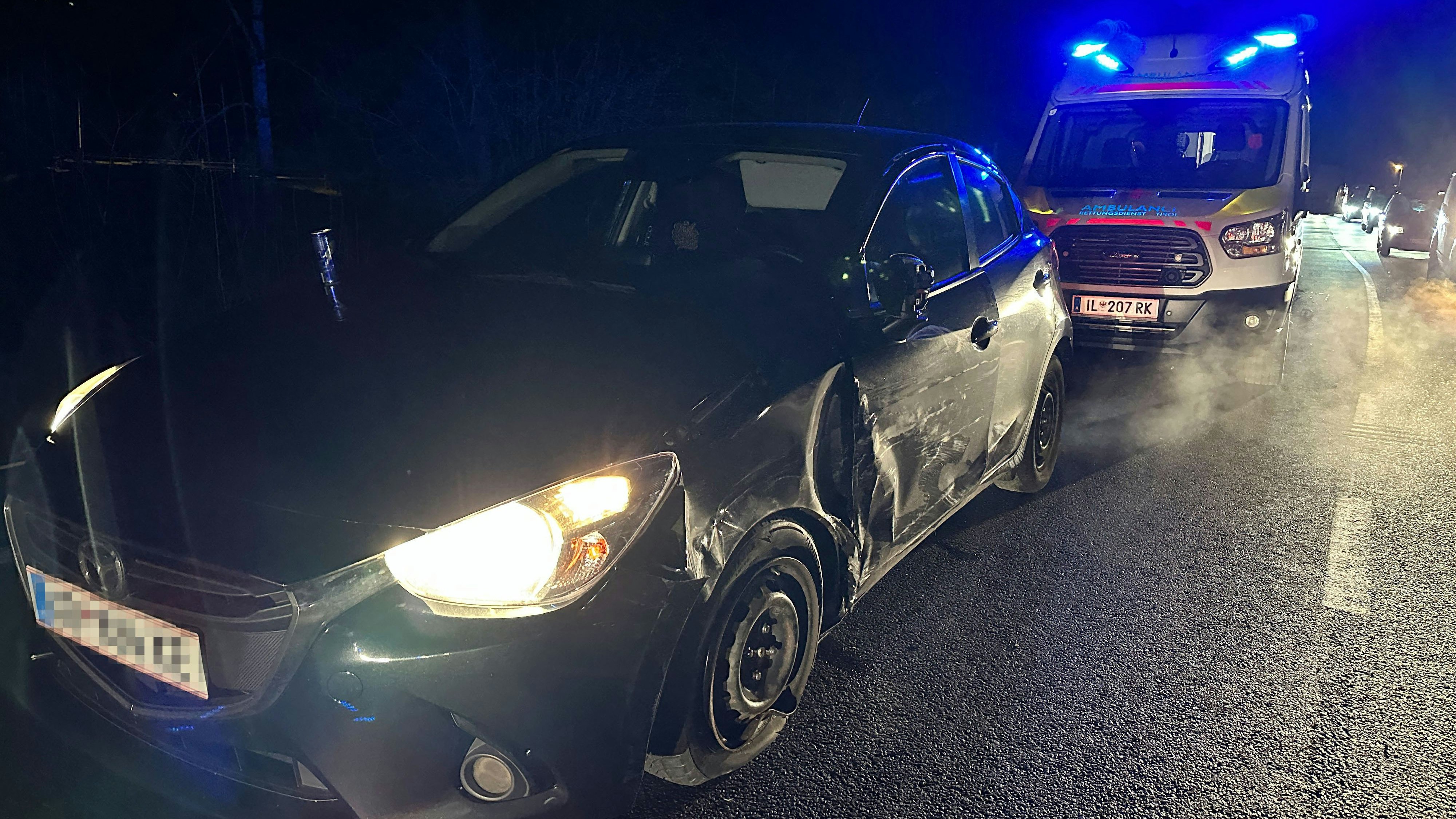 Verkehrsunfall auf der Loferer Bundesstraße in Scheffau.