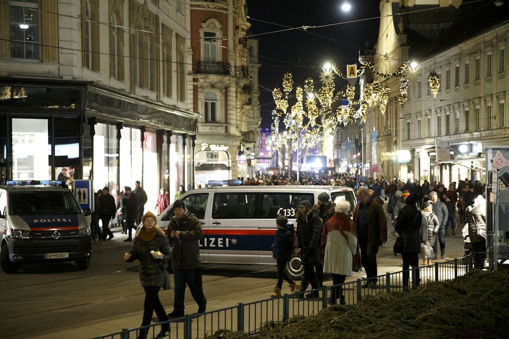 Die Grazer Polizei wird auch heuer wieder verstärkt im Einsatz stehen. Archivbild vom 31.12.2019