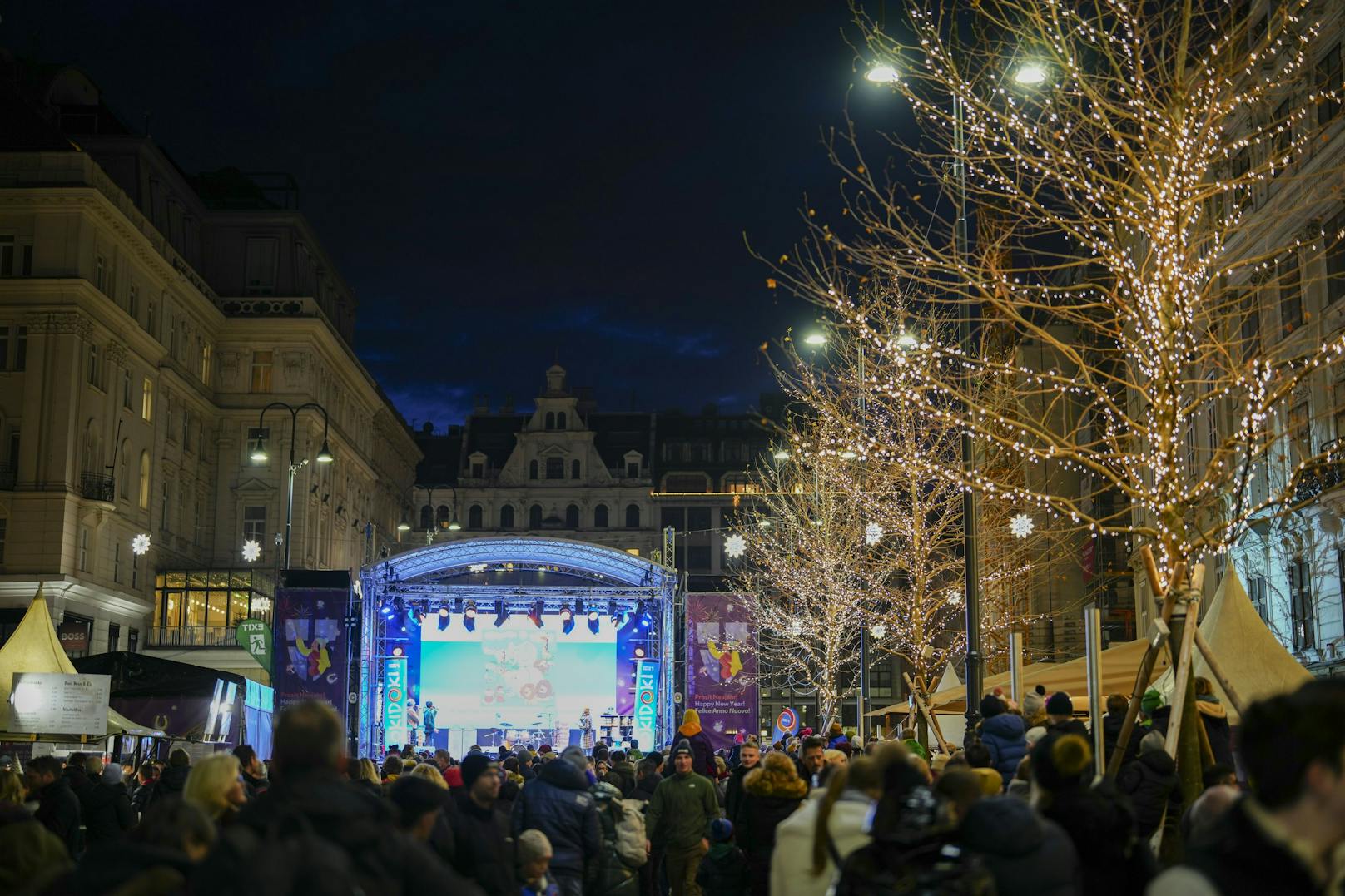 Mehr als 250.000 Menschen feierten bereits ab dem frühen Samstagabend am 31. Wiener Silvesterpfad in der City.&nbsp;