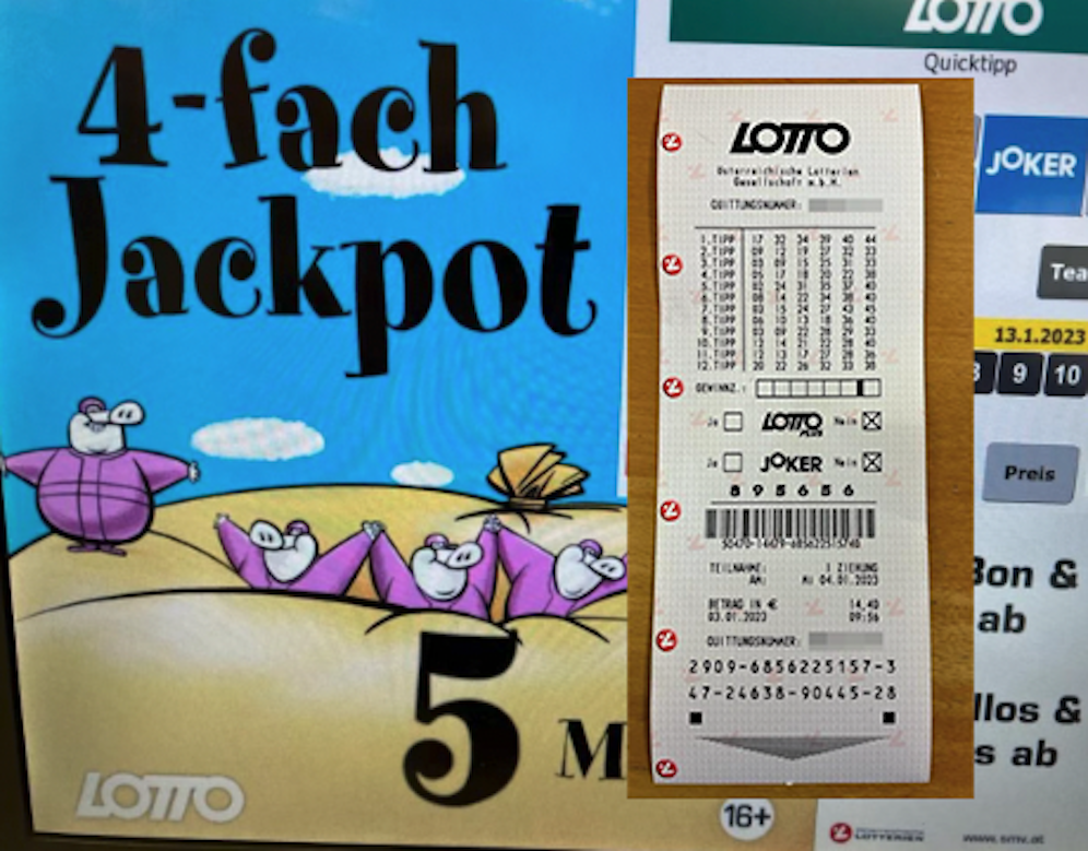Der geschenkte Lottoschein in der St. Pöltener Trafik.