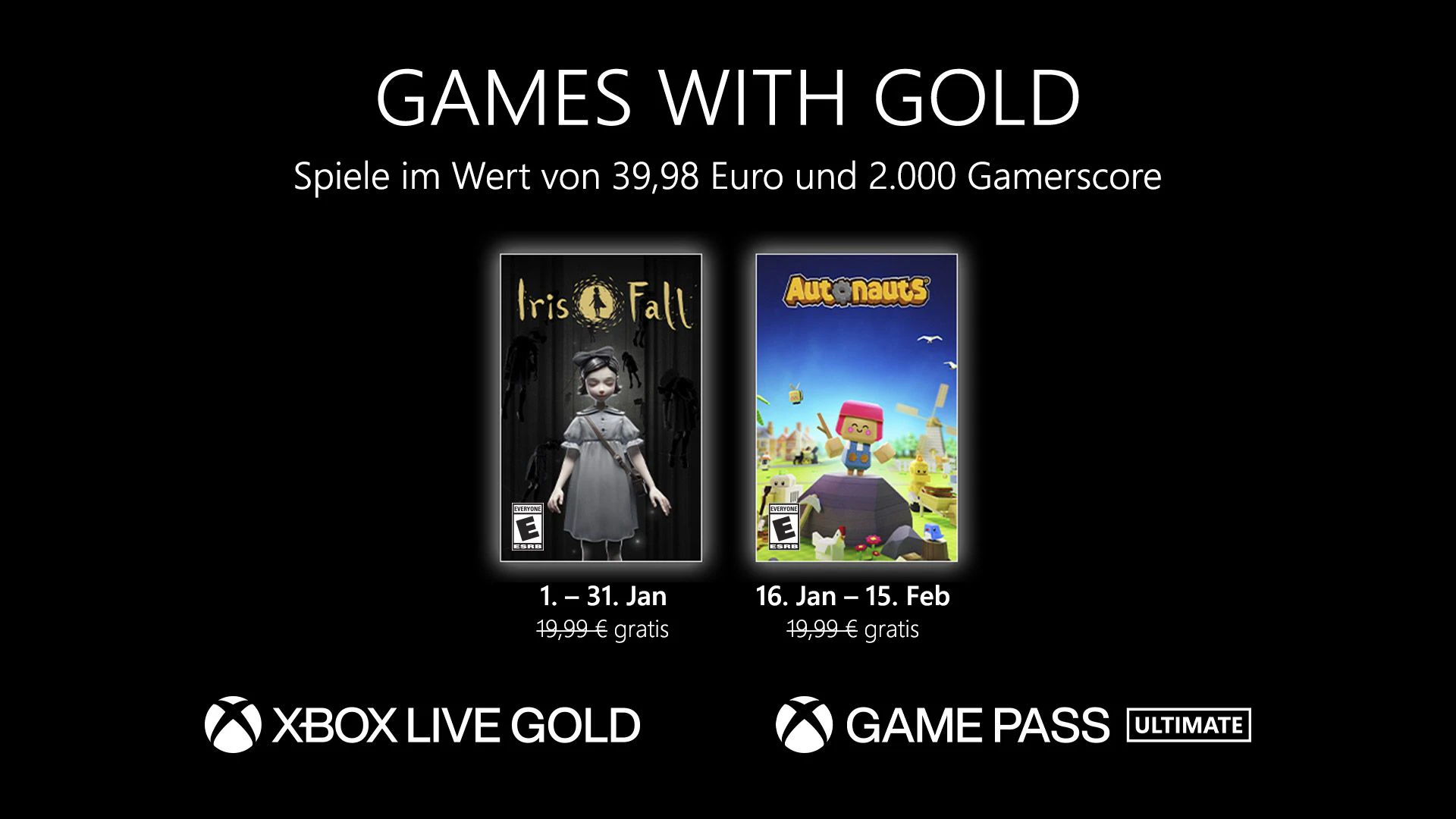 Games with Gold: Diese Spiele gibt es im Jänner gratis.