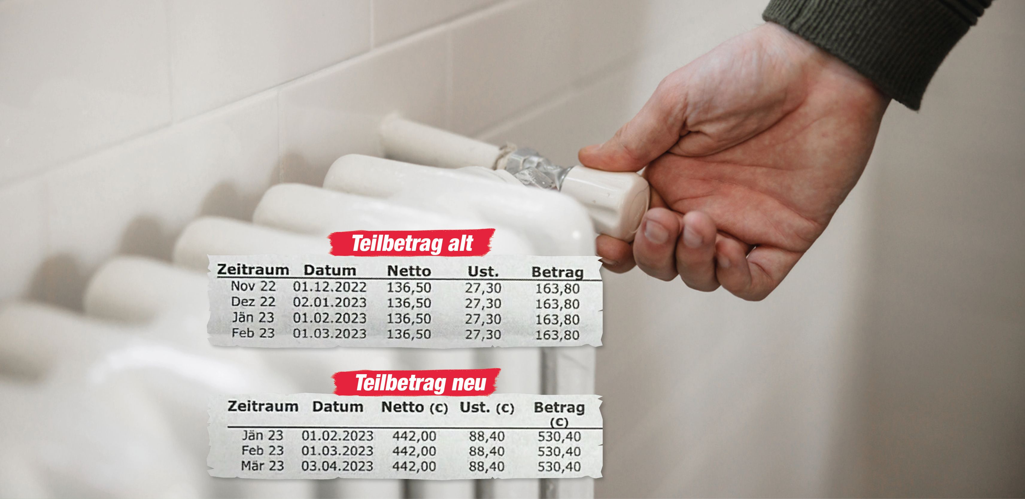 In einem Brief wurden einem Pensionisten in Oberösterreich noch 160 Euro Gaspreis pro Monat vorausgesagt. In einem Brief am 28. Dezember ist der Preis pro Monat auf rund 530 Euro gestiegen.