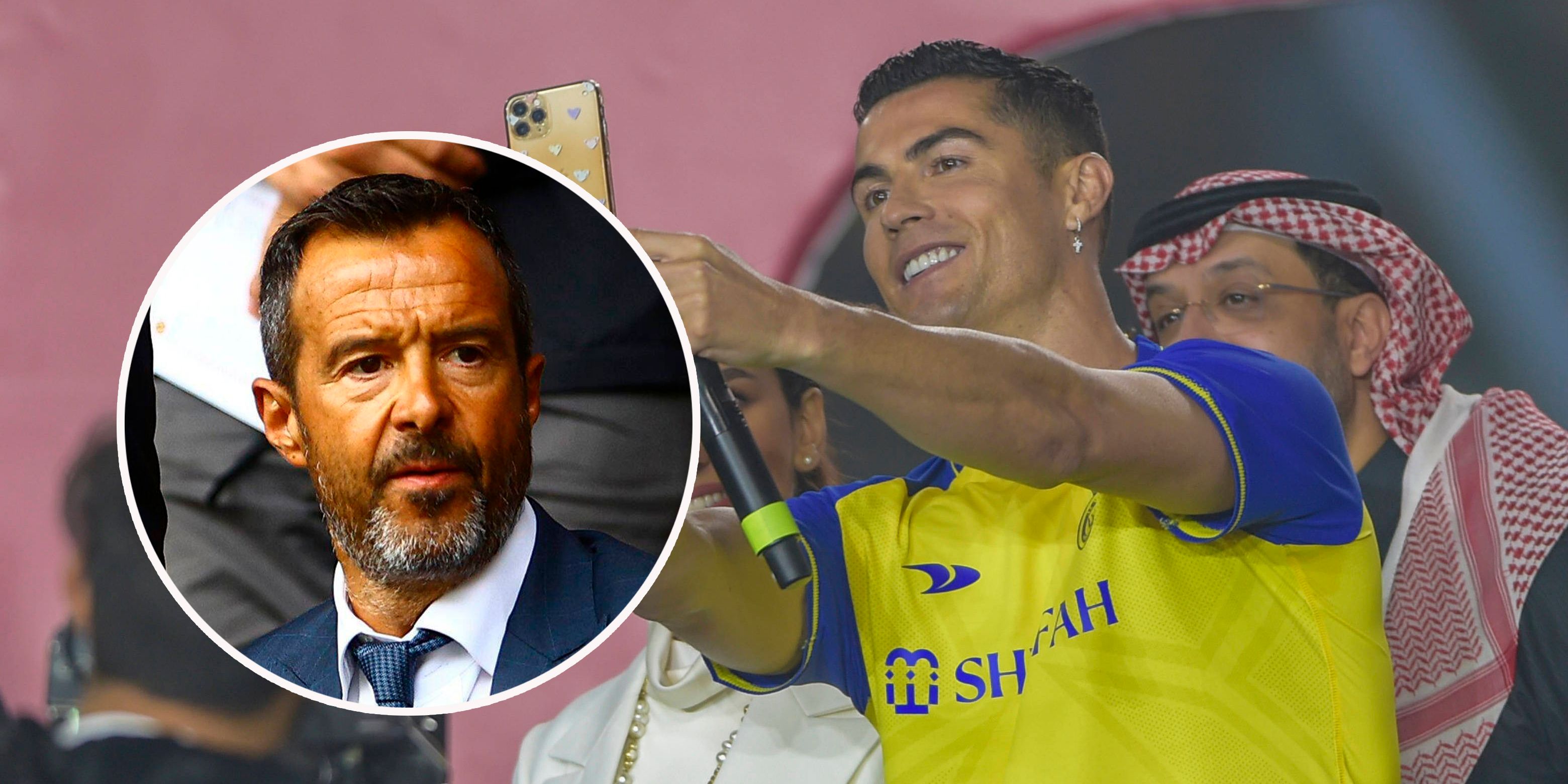 Cristiano Ronaldo und sein ehemaliger Star-Agent Jorge Mendes (l.) gehen getrennte Wege.