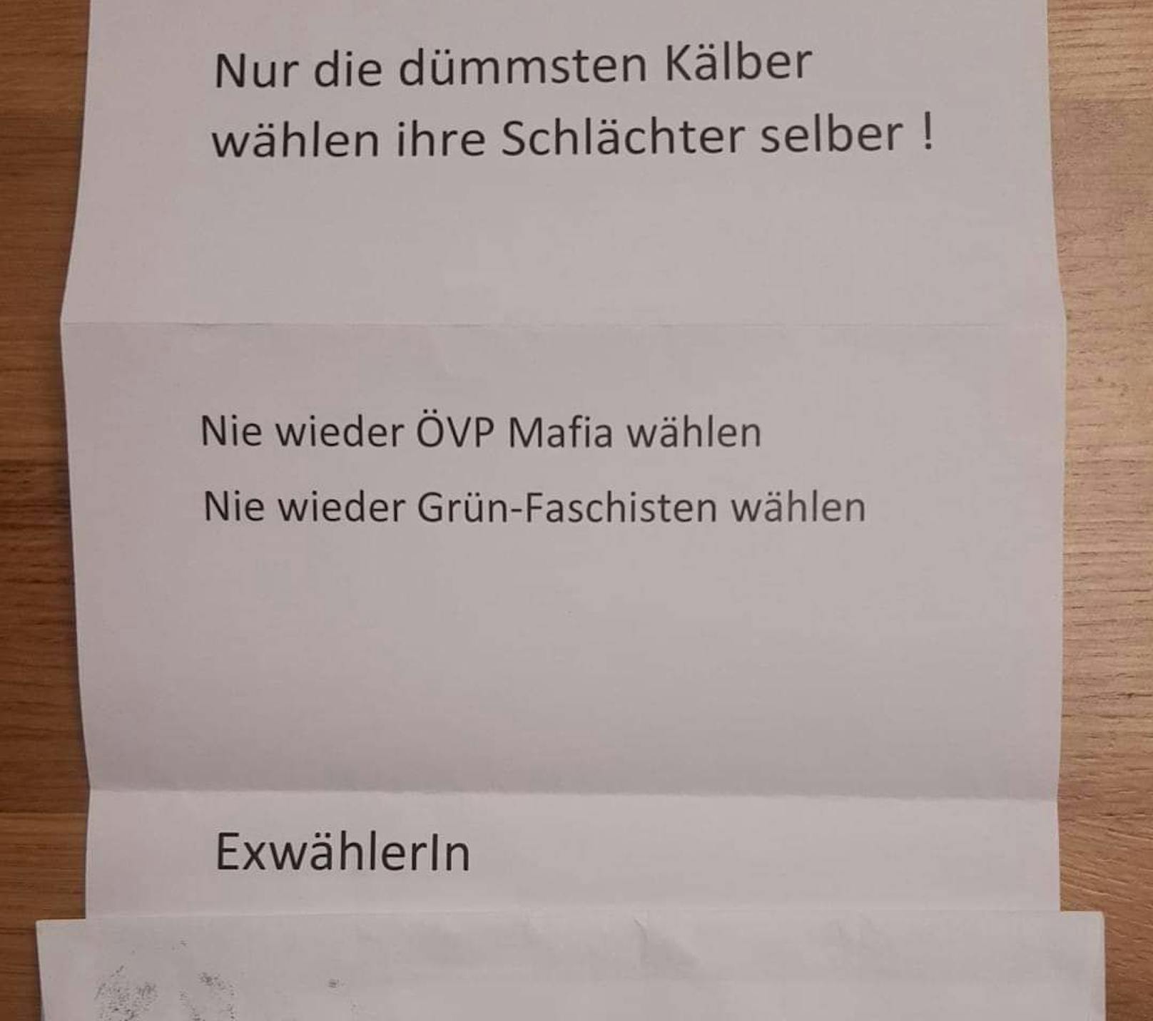 Grünen-Gemeinderat Franz Hahn bekam einen anonymen Hassbrief.