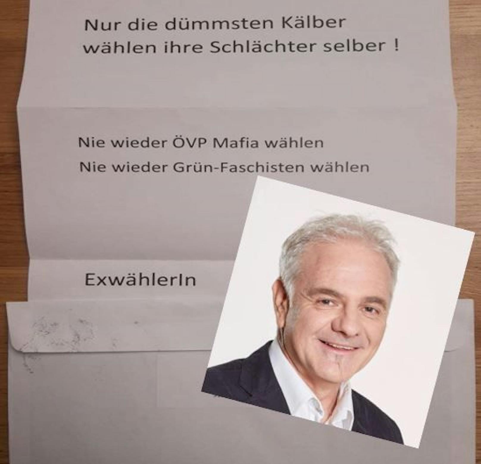 Grünen-Gemeinderat Franz Hahn bekam einen anonymen Hassbrief.
