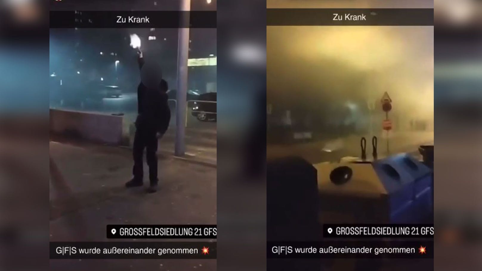 Ein Snapchat-Video zeigt verstörende Szenen aus der Wiener Großfeldsiedlung.
