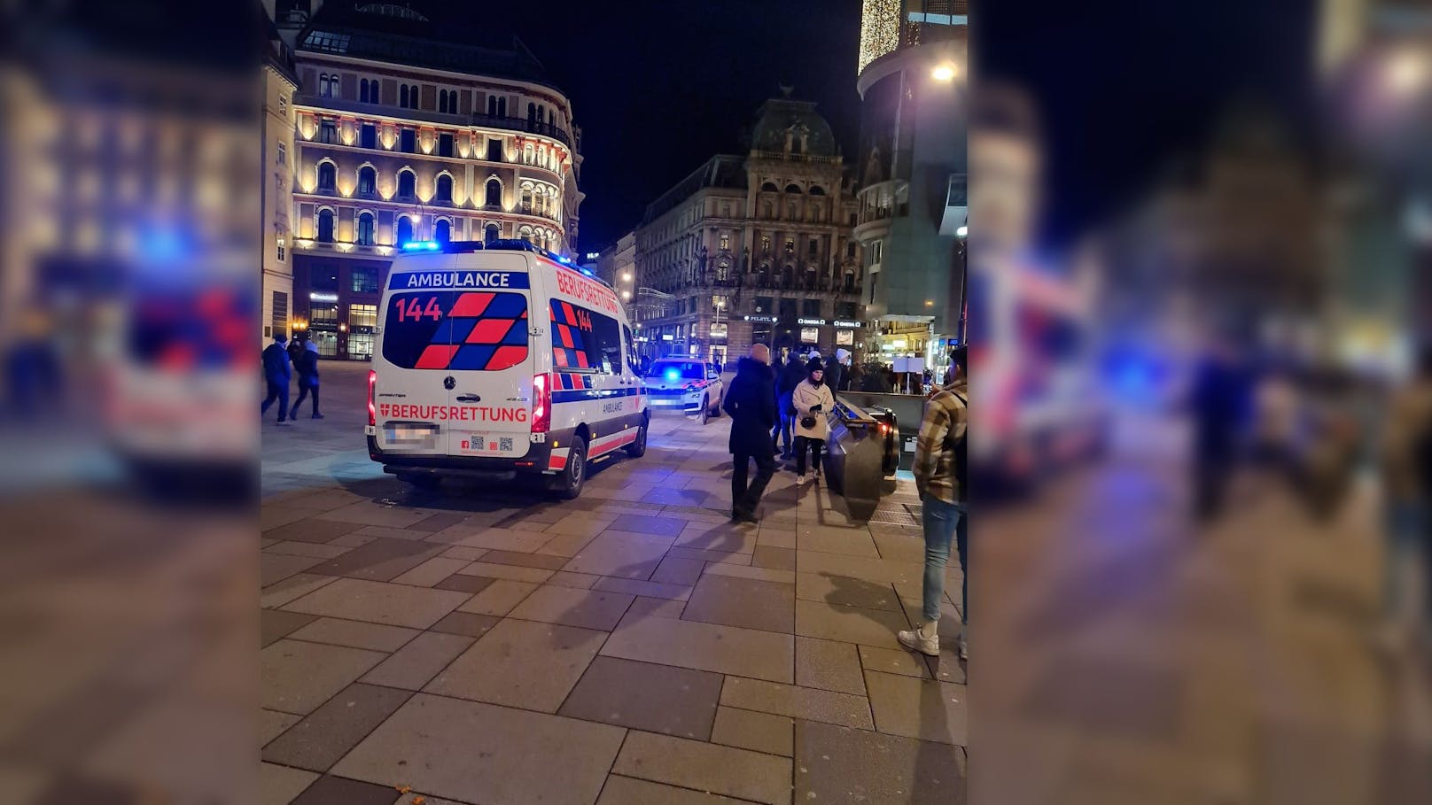 Am Stephansplatz sorgte am Donnerstag ein Rettungseinsatz für Aufsehen.