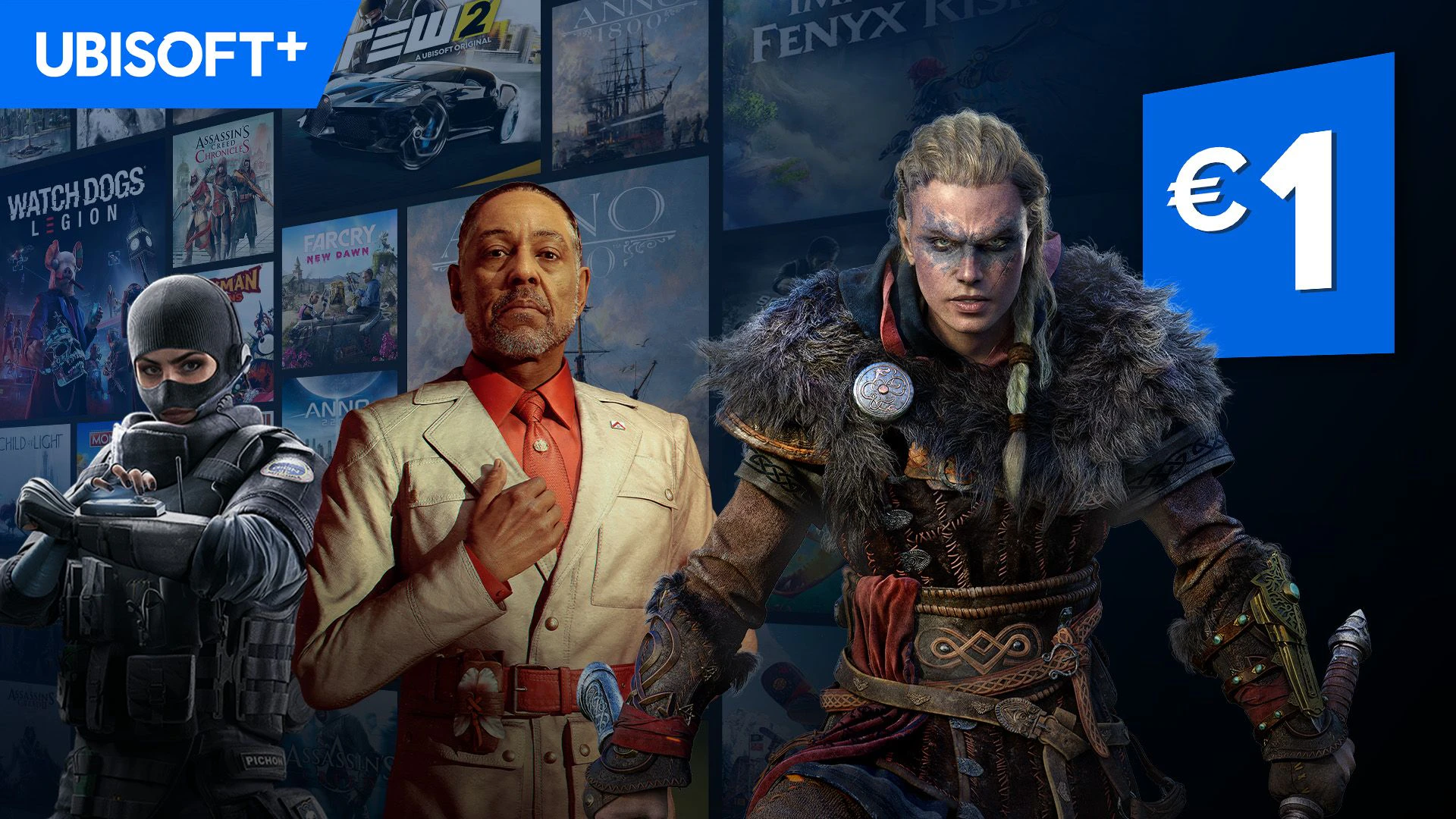 Einen Monat Ubisoft+ für 1 €.