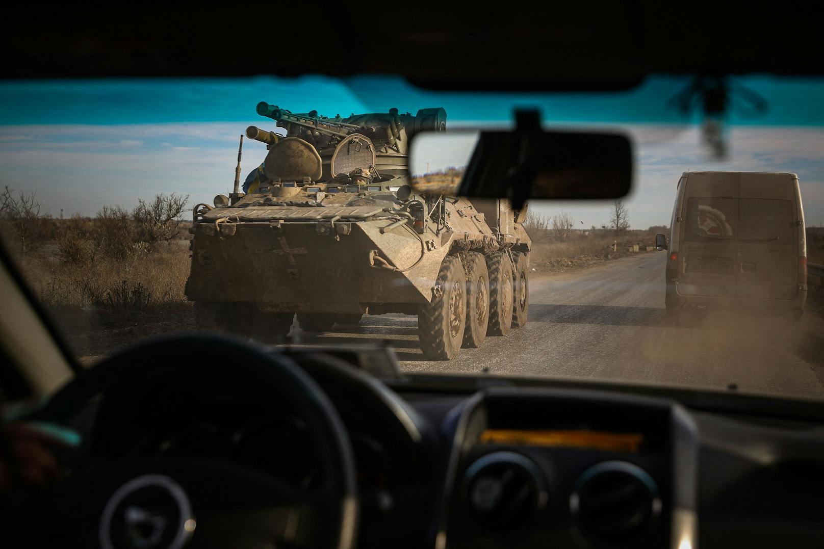 Ein ukrainischer Panzer in der Nähe von Bakhmut in der Region Donetzk.