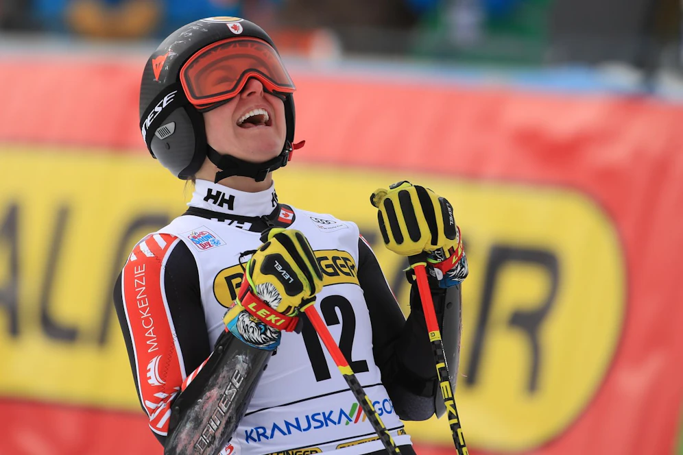 Valerie Grenier rast in Kranjska Gora sensationell zum Sieg. 