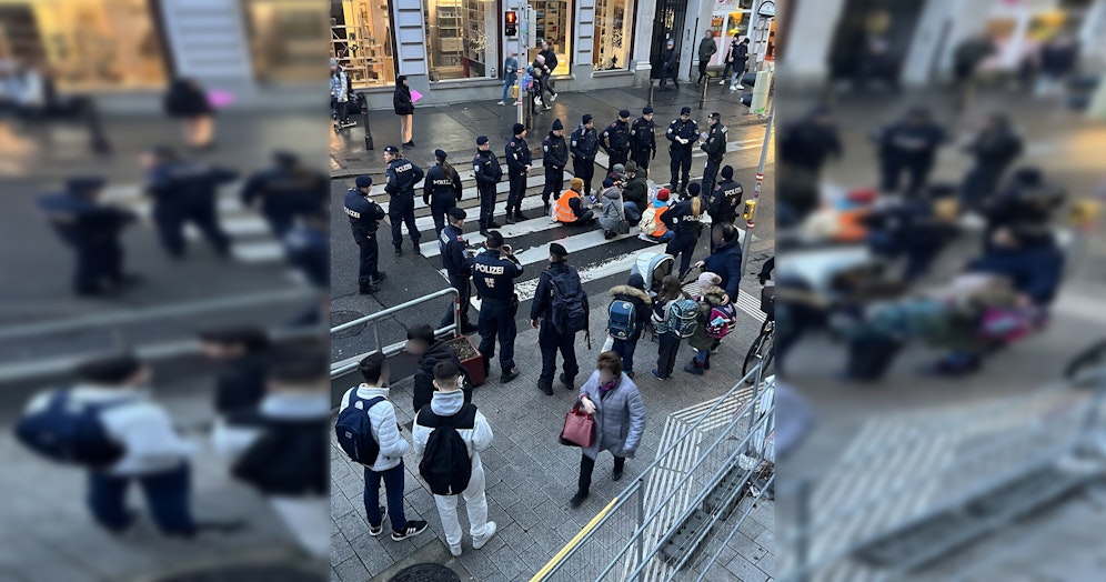 Bei der Burggasse kam es ebenfalls zu Straßenblockaden. 