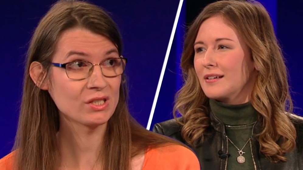 Heftiger Schlagabtausch im ORF zwischen Klima-Aktivistin Martha Krumpeck und VP-Staatssekretärin Claudia Plakolm am 9. Jänner 2022.