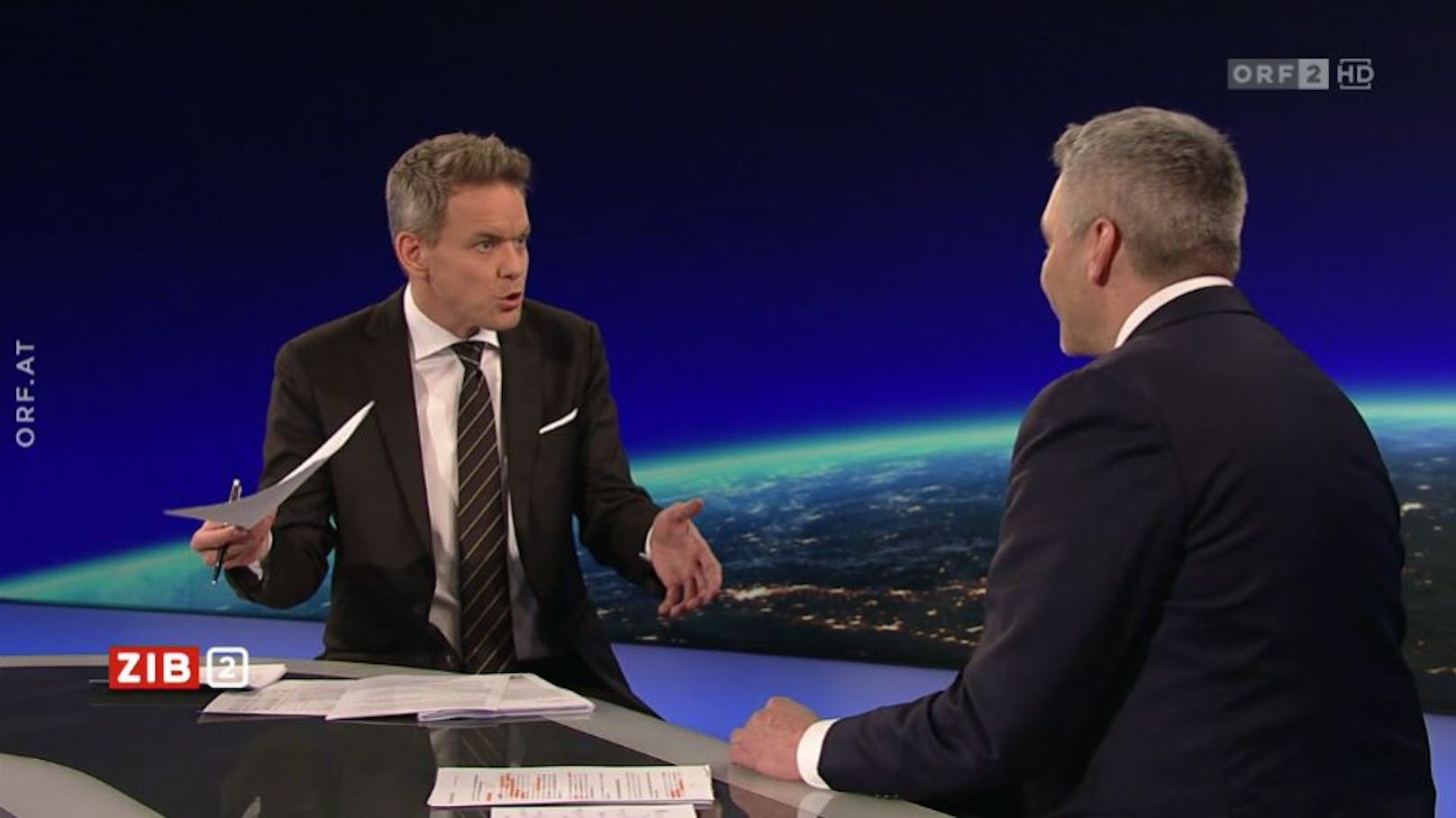 Kanzler Karl Nehammer attackierte im ZIB2-Interview mit Martin Thür mehrfach den ORF-Moderator direkt.