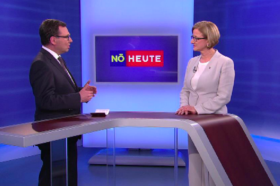 Robert Ziegler im Gespräch mit Johanna Mikl-Leitner.