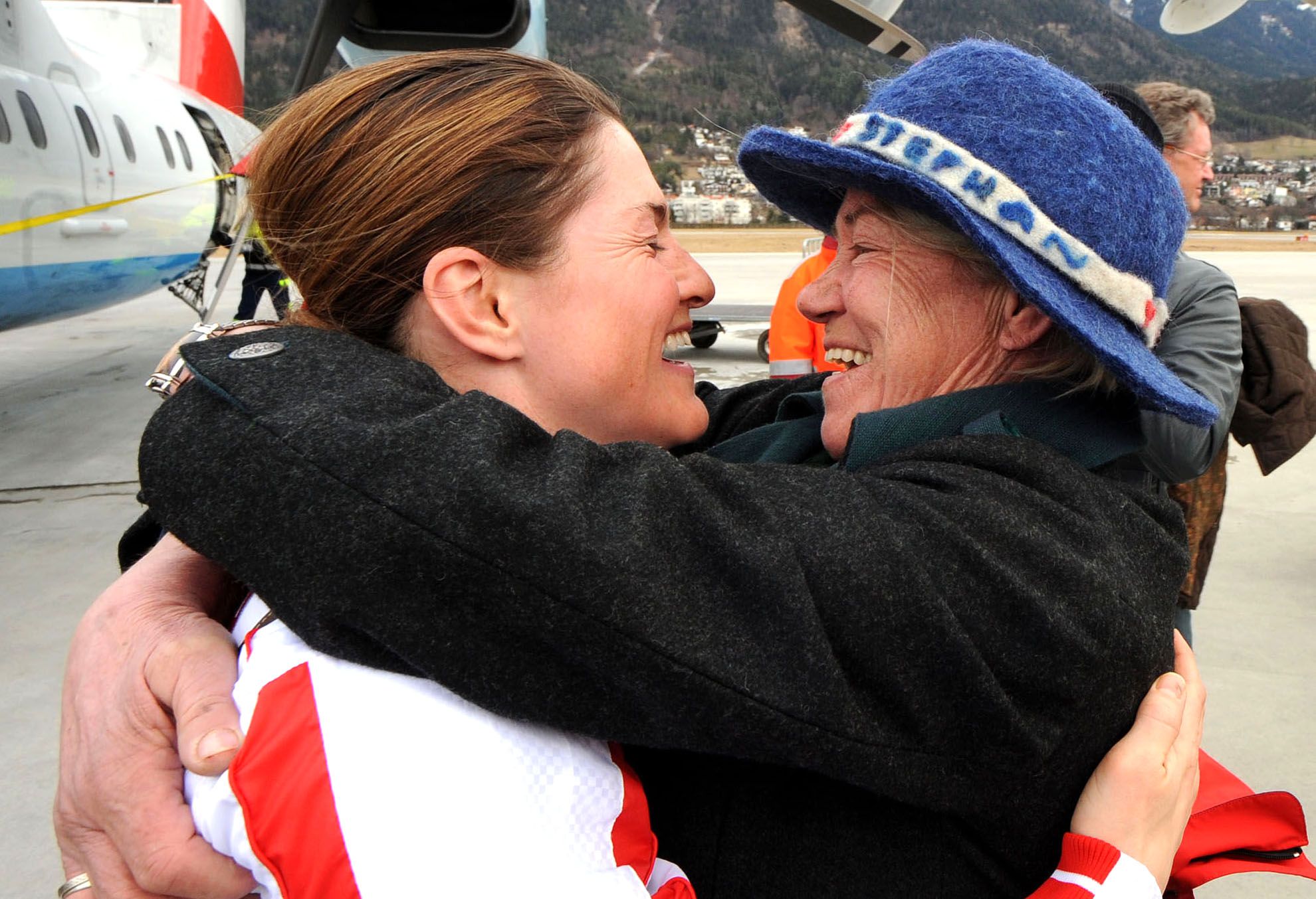 Elisabeth Görgl mit Mutter Traudl Hecher