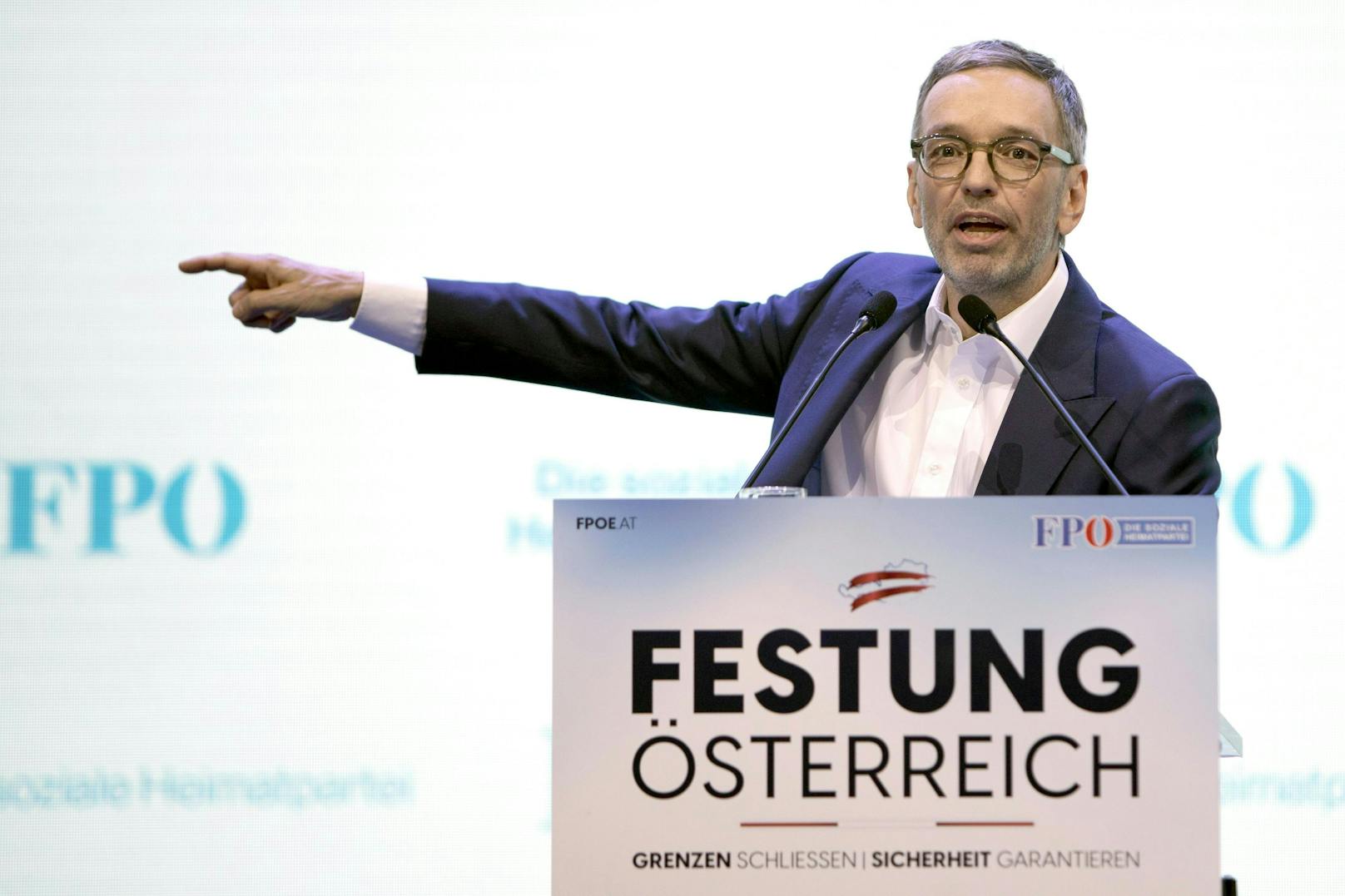 Holte in seiner Rede so richtig aus: FPÖ-Chef Herbert Kickl.