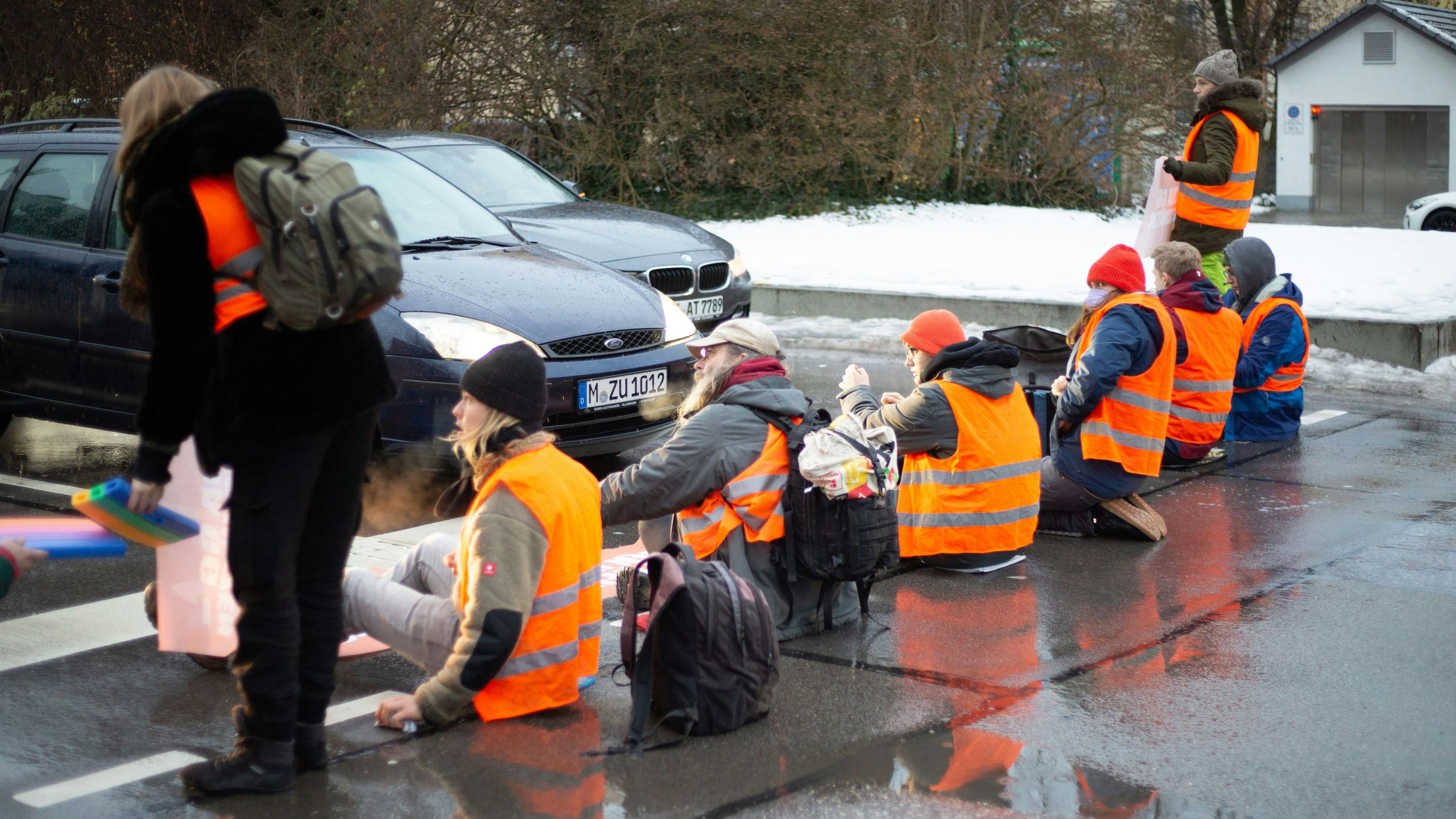 Eine Aktion der "Letzten Generation".