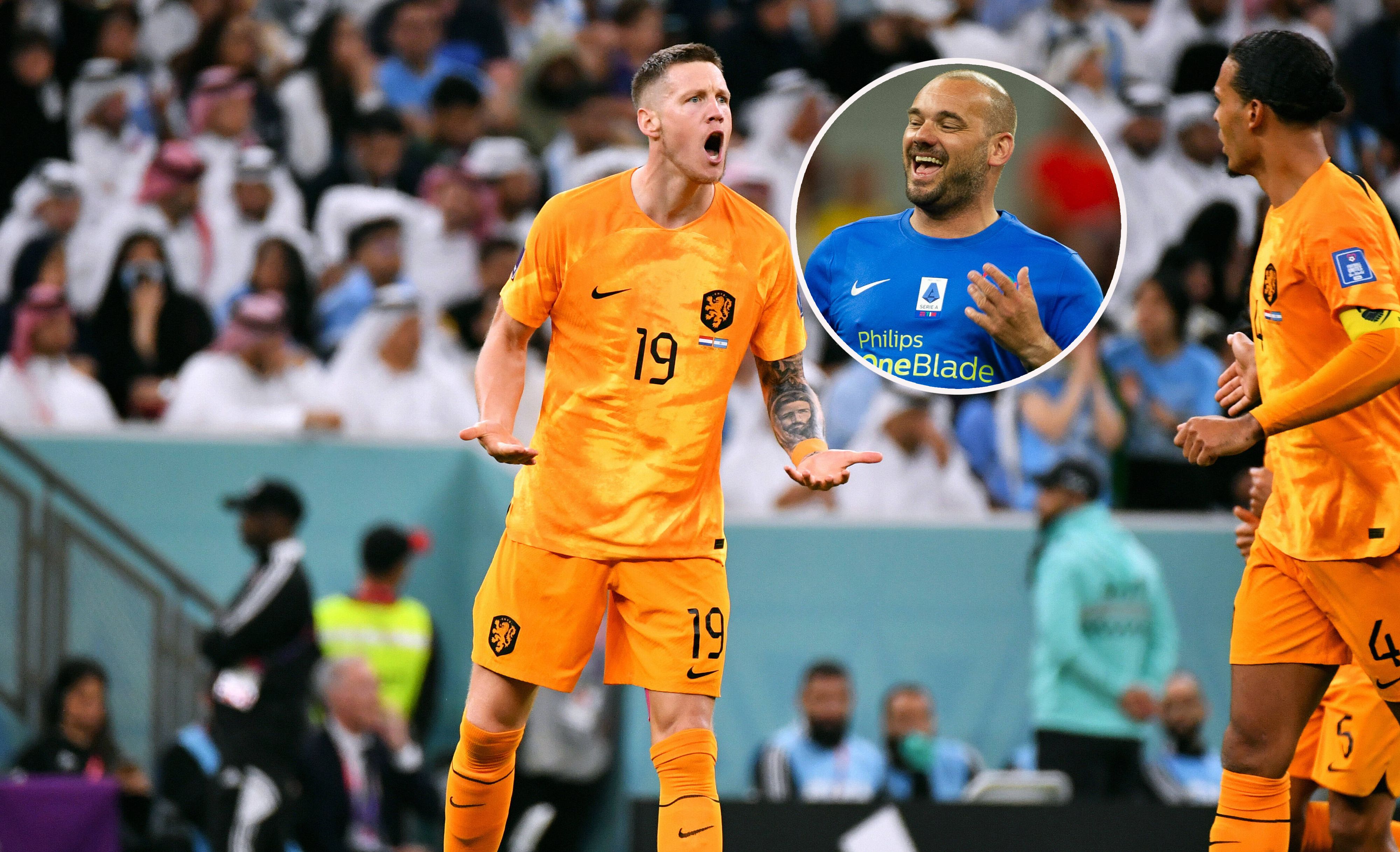 Sneijder (r.) ist von Weghorst nicht überzeugt.