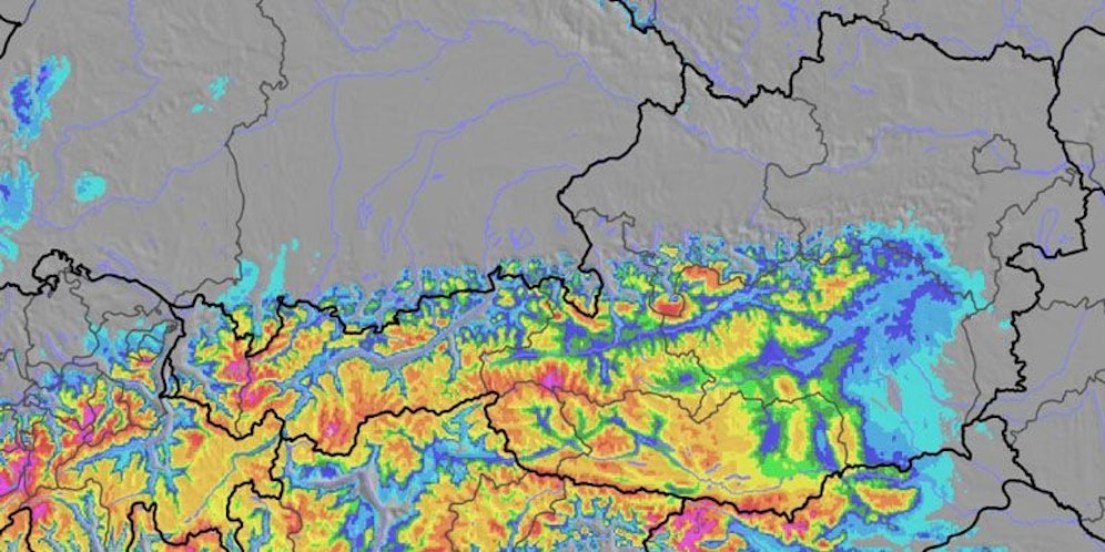 Schnee-Karte für Österreich