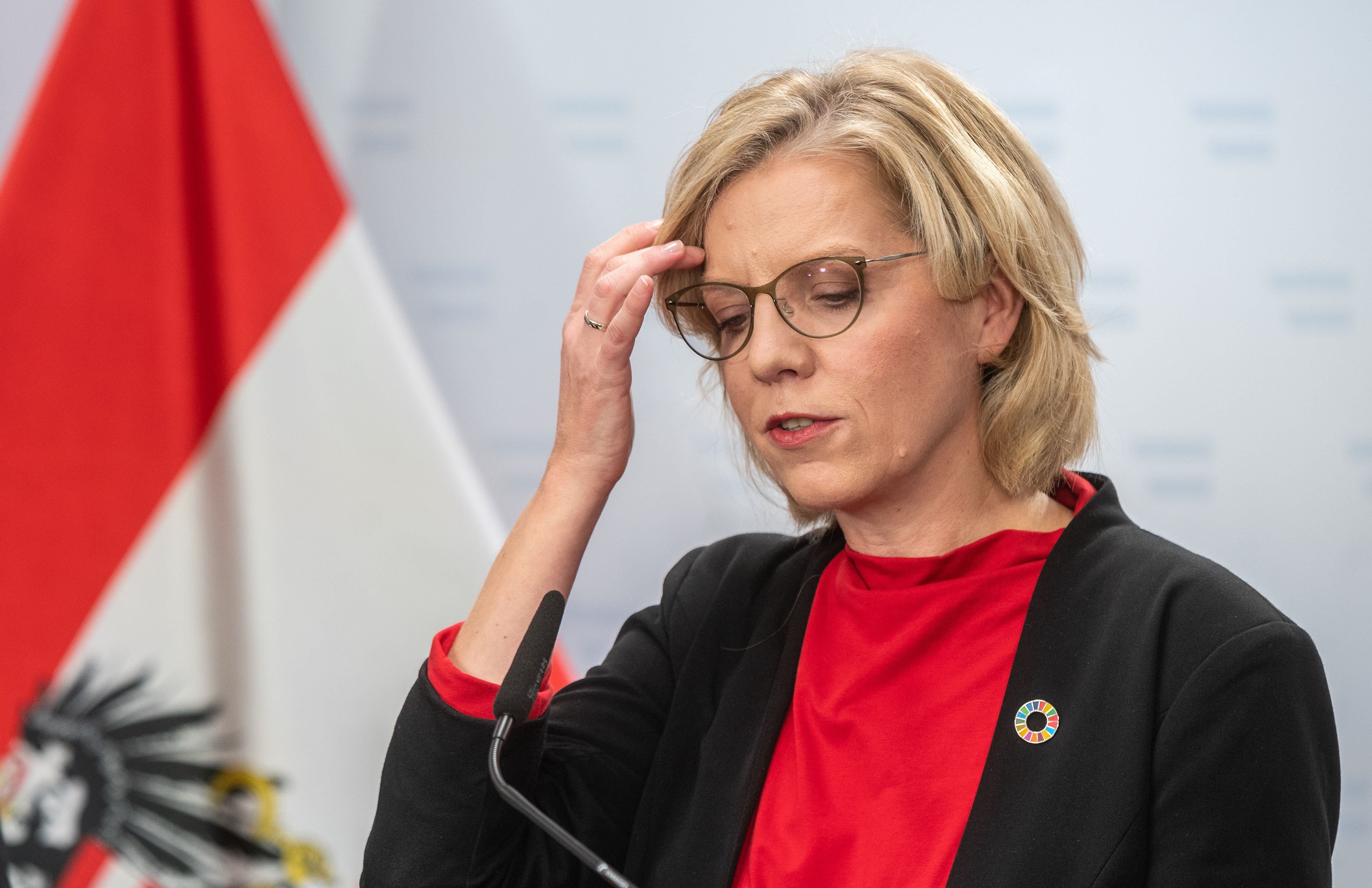 Energieministerin Leonore Gewessler (Grüne) bei einer Pressekonferenz im Oktober 2022.