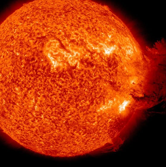 Aufgezeichneter koronaler Massenauswurf der Sonne im Jahr 2011.