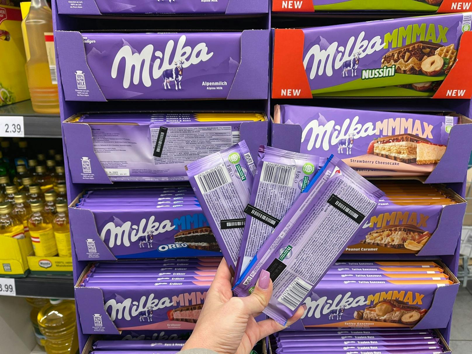 Auch die berühmte Milka-Schokolade ist mit Diebstahlschutz ausgerüstet.