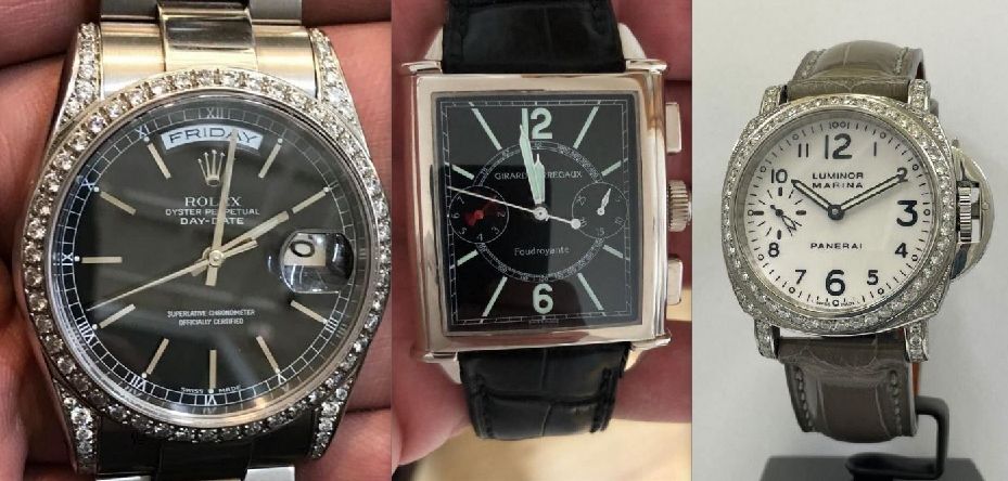 Drei der gestohlenen Uhren