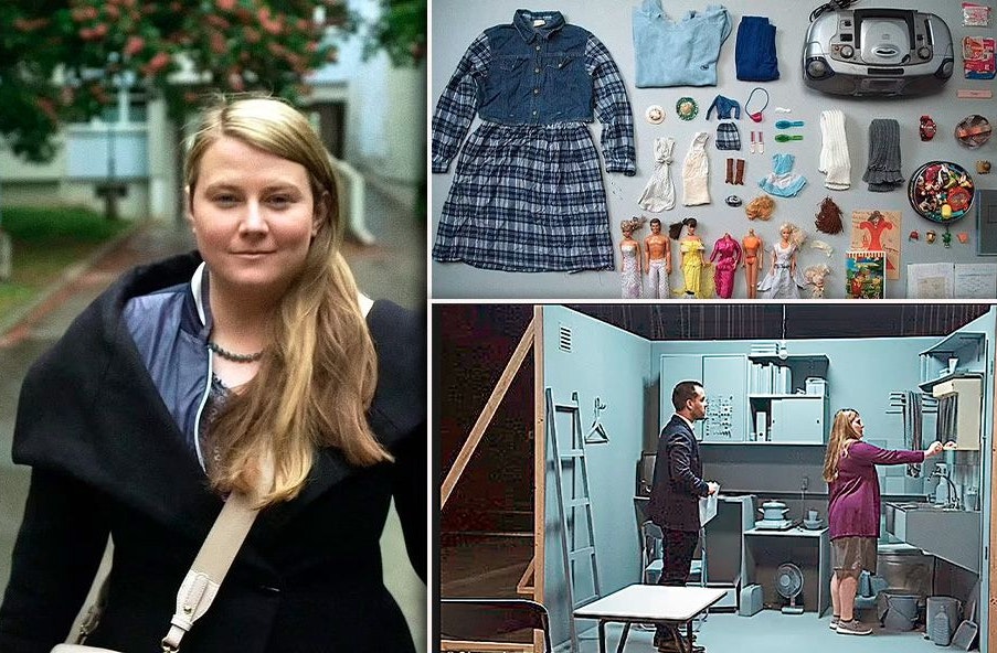 In einer Doku für "Channel 5" zeigt Natascha Kampusch in einem Nachbau ihrer Zelle (re.), wie sie lebte. Einige ihrer Habseligkeiten hat sie aus der zeit ihrer Entführung bis heute aufgehoben.