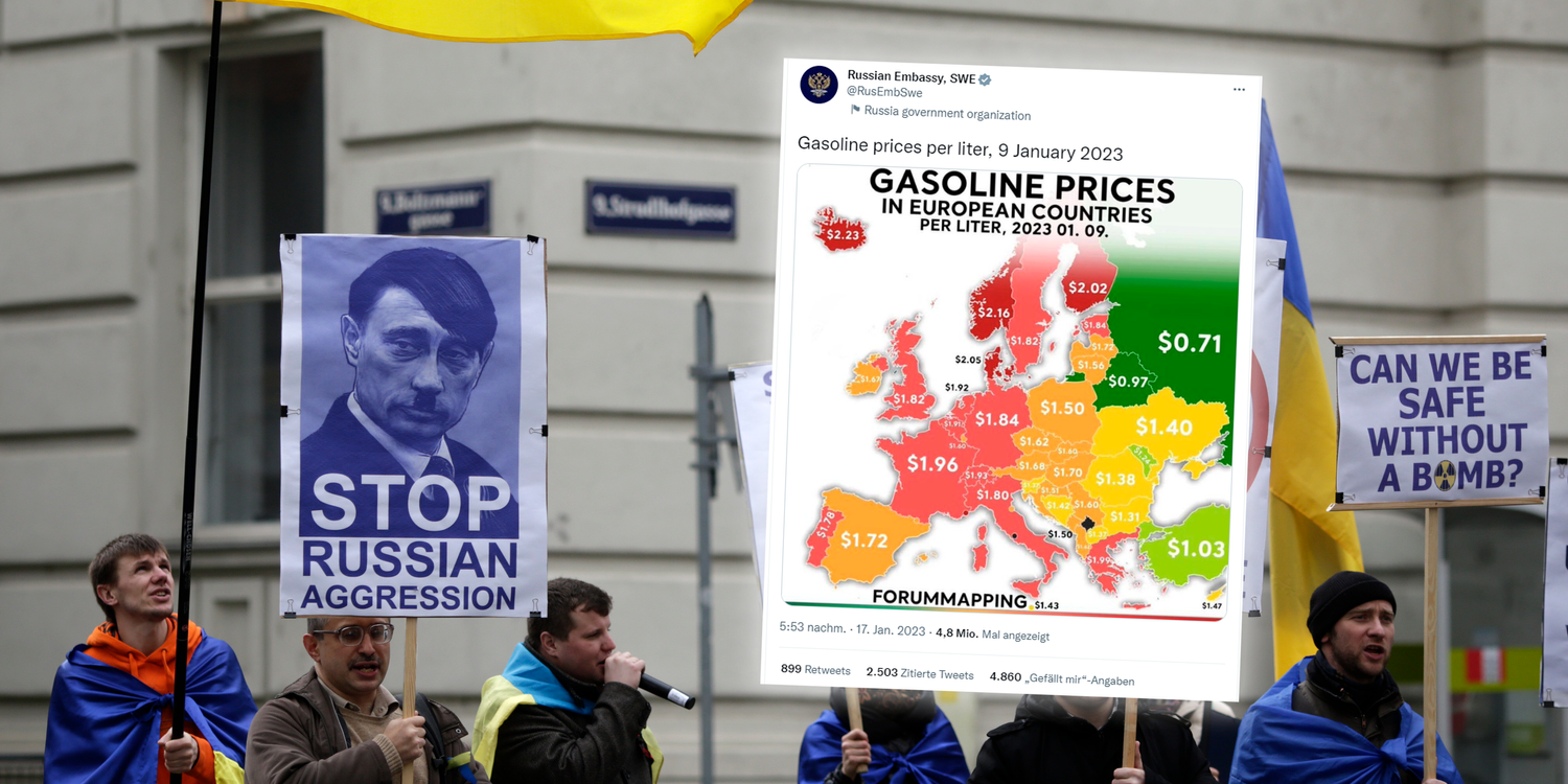 Die Botschaft in Wien (im Foto ein Protest davor) ist bereits in ein Fettnäpfchen getappt. Nun ist es jene in Schweden.