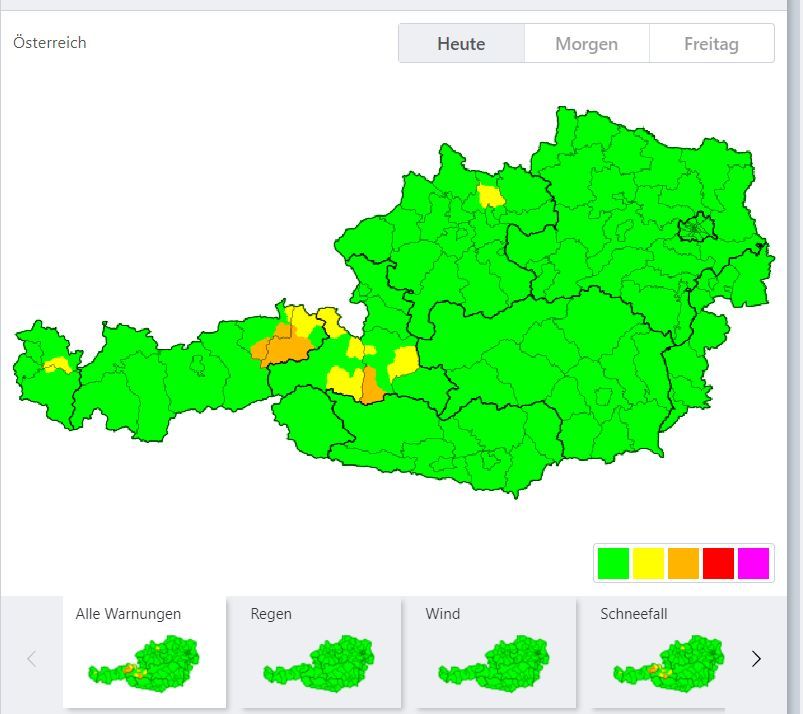 Die orange Schneewarnung gilt bis 11 Uhr, dann sollte der Schneefall am Mittwoch wieder nachlassen.