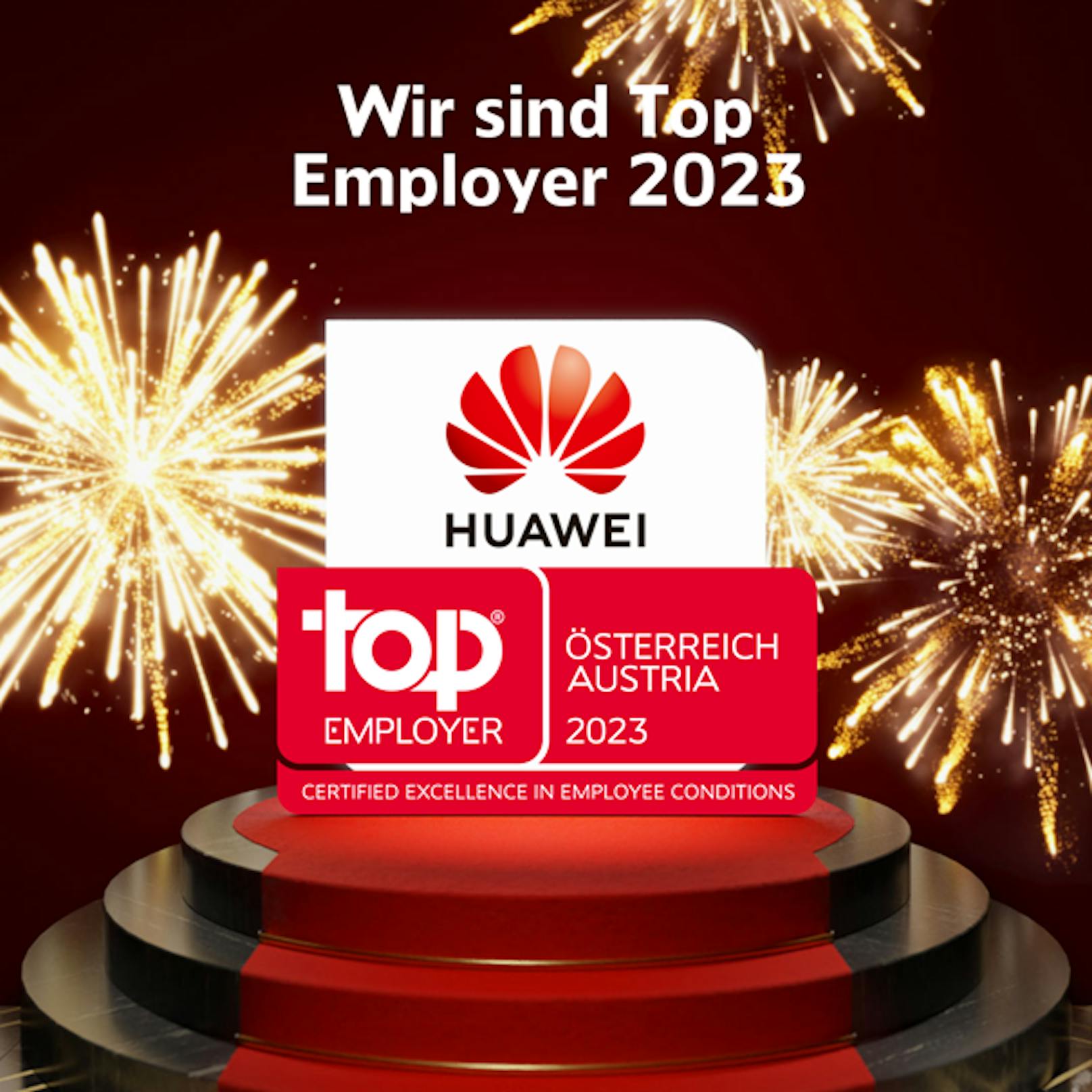 Huawei wurde als Top Employer 2023 in Österreich ausgezeichnet.