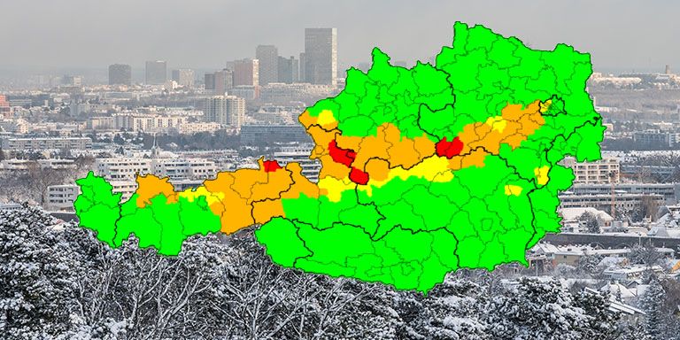 Erhöhte Schnee-Warnstufe in Österreich