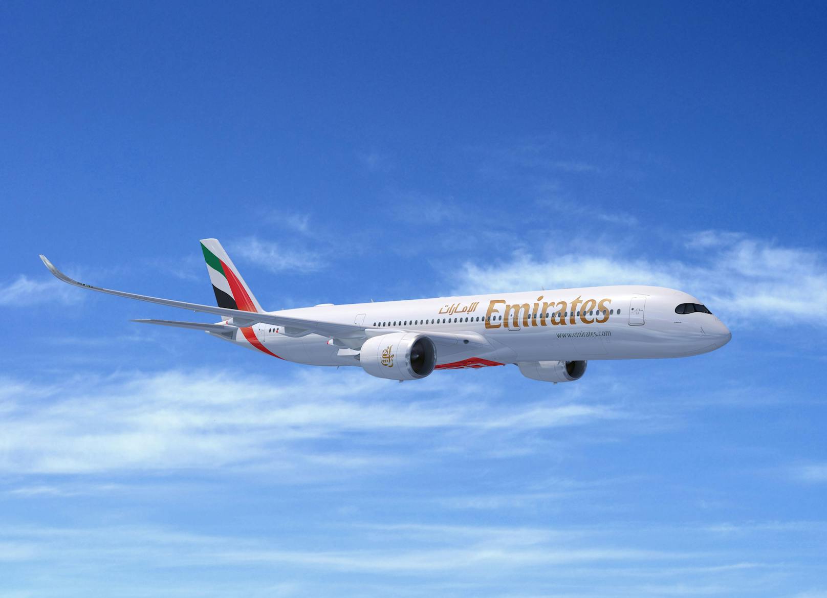 Emirates investiert in Hochgeschwindigkeits-Breitbandverbindungen an Bord von 50 neuen A350-Flugzeugen