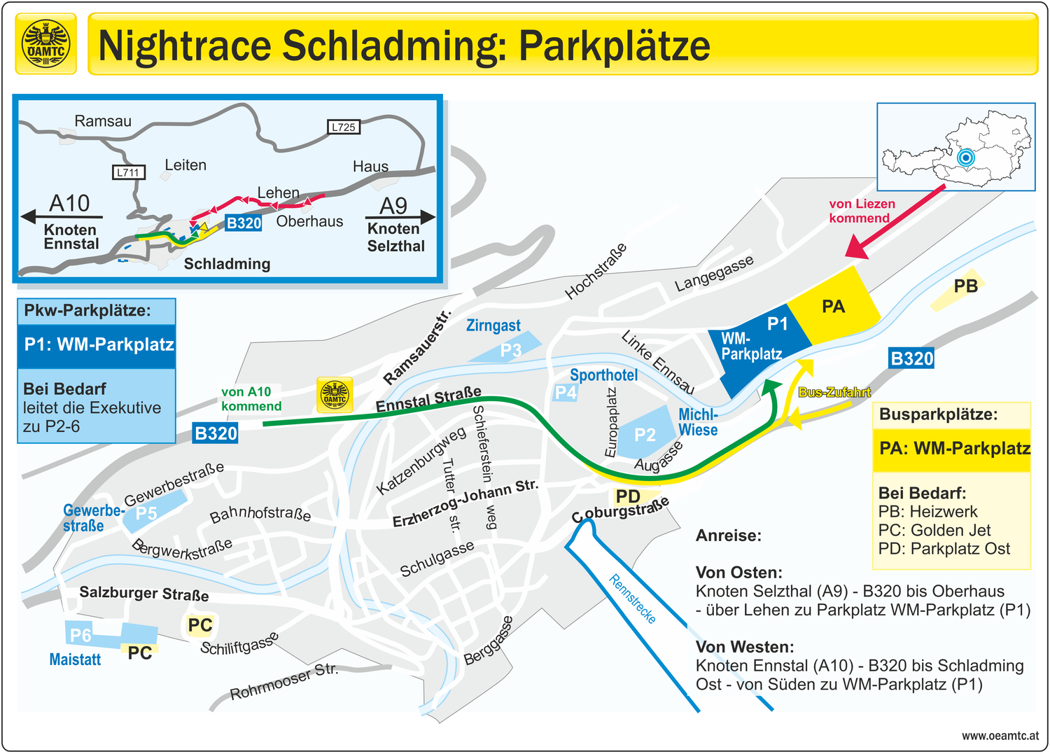 Nightrace Schladming Parkplätze